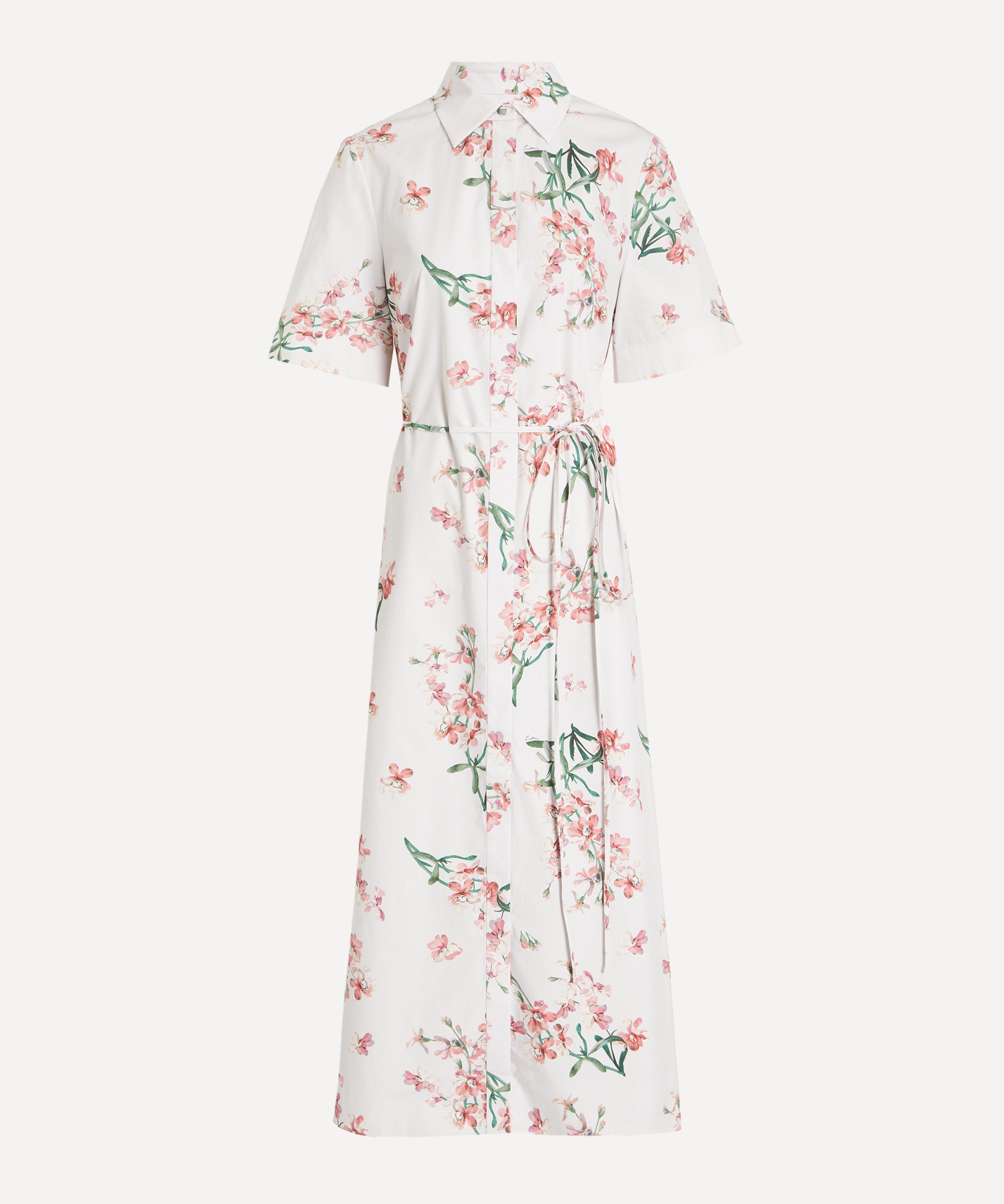 Erdem - Floral Cotton Short-Sleeve Midi Dress