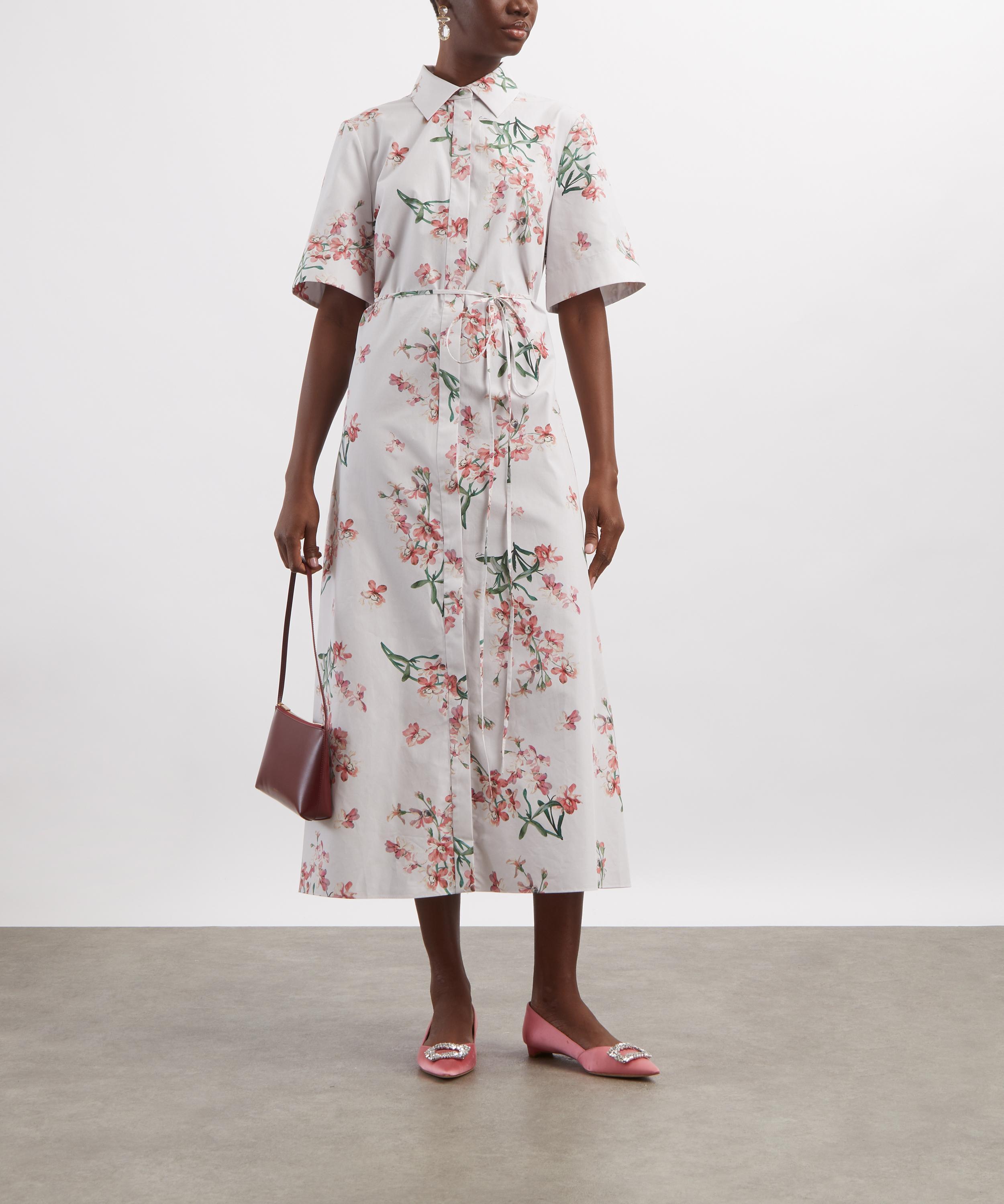 Erdem - Floral Cotton Short-Sleeve Midi Dress image number 1