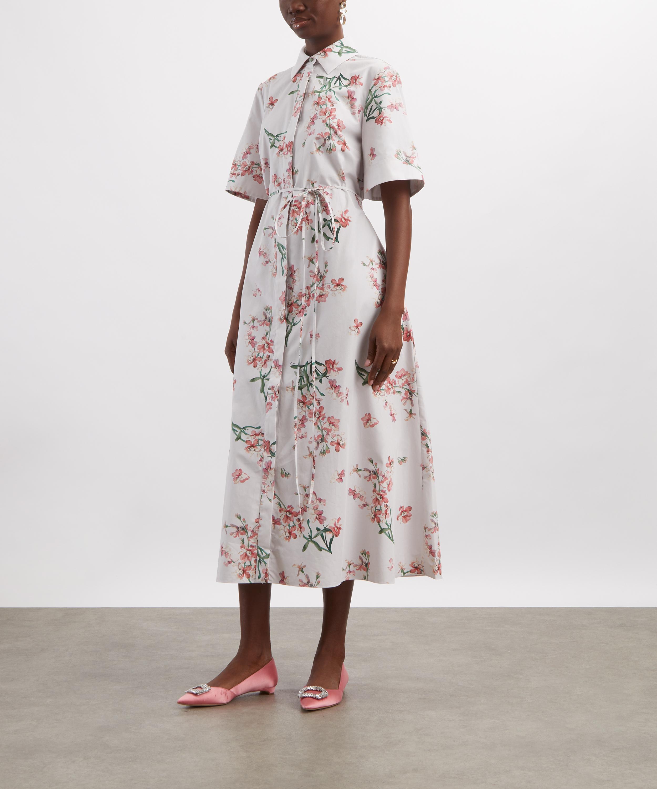 Erdem - Floral Cotton Short-Sleeve Midi Dress image number 2