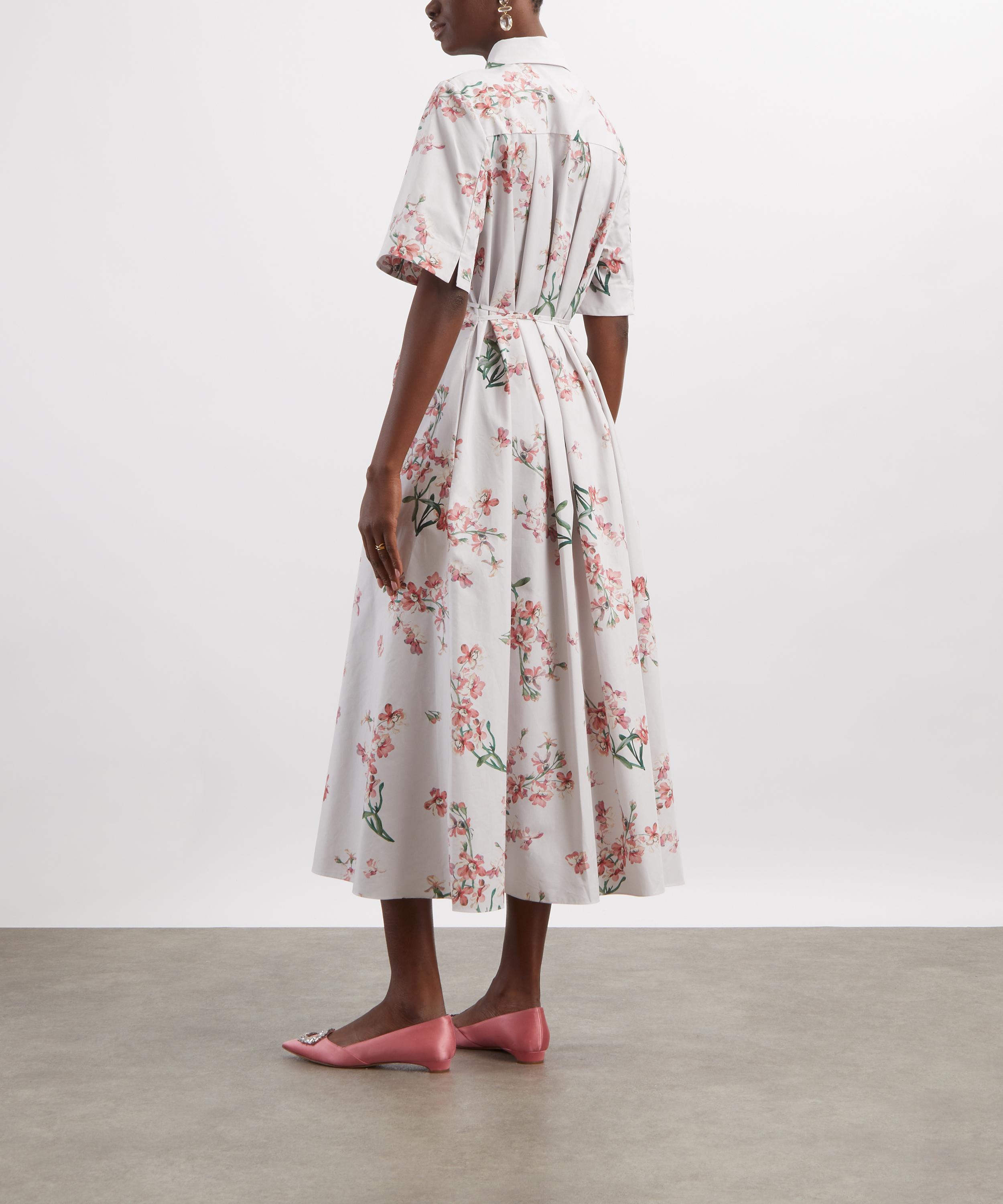 Erdem - Floral Cotton Short-Sleeve Midi Dress image number 3