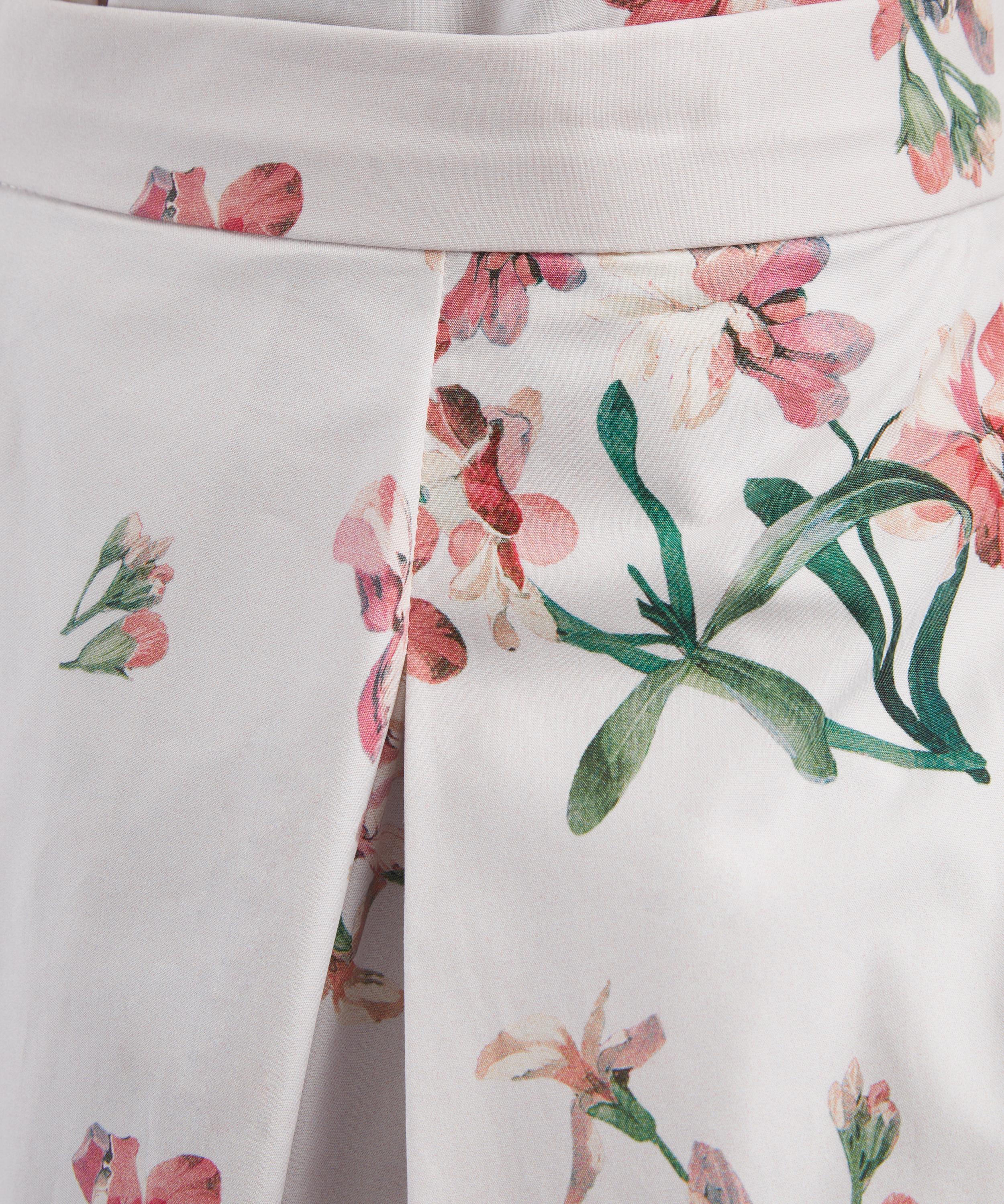 Erdem - Floral Cotton Pleated Midi Skirt image number 4