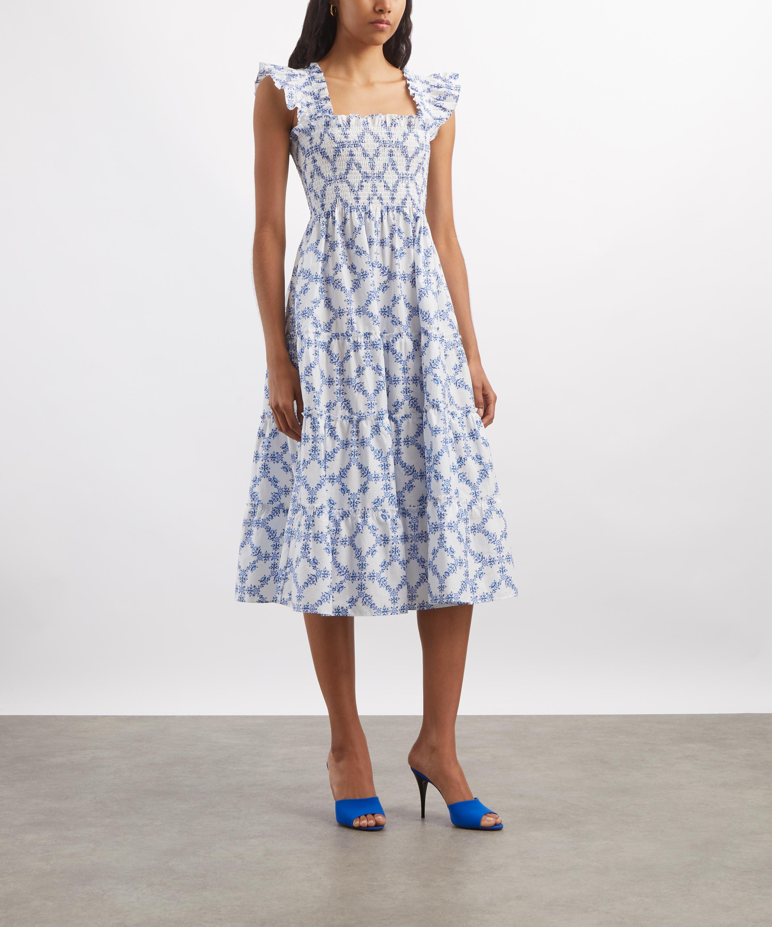 Hill House Home - Ellie Nap Blue Trellis Dress image number 2