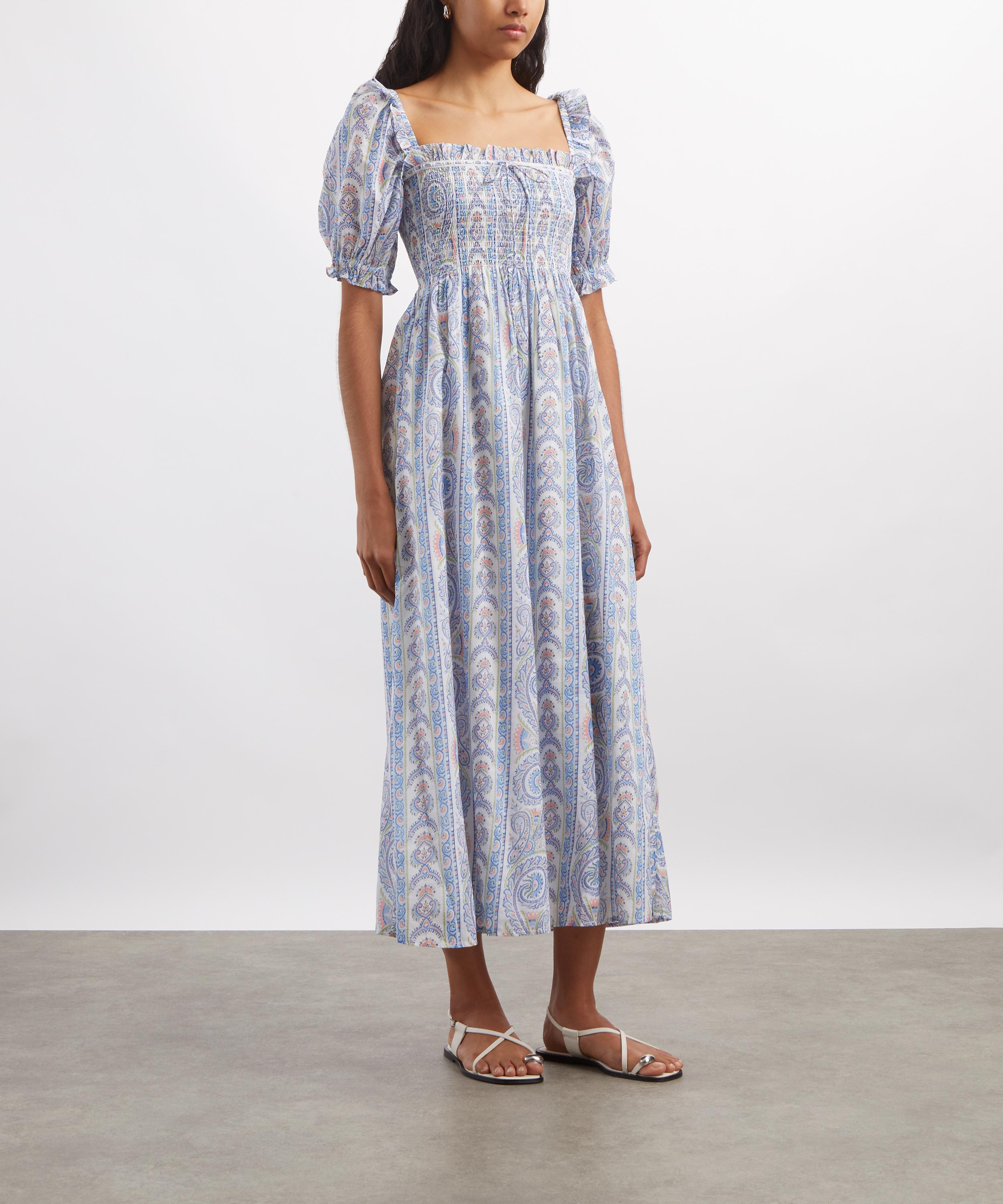 Hill House Home - Scarlett Midi Nap Dress in Blue Corsica Paisley image number 2