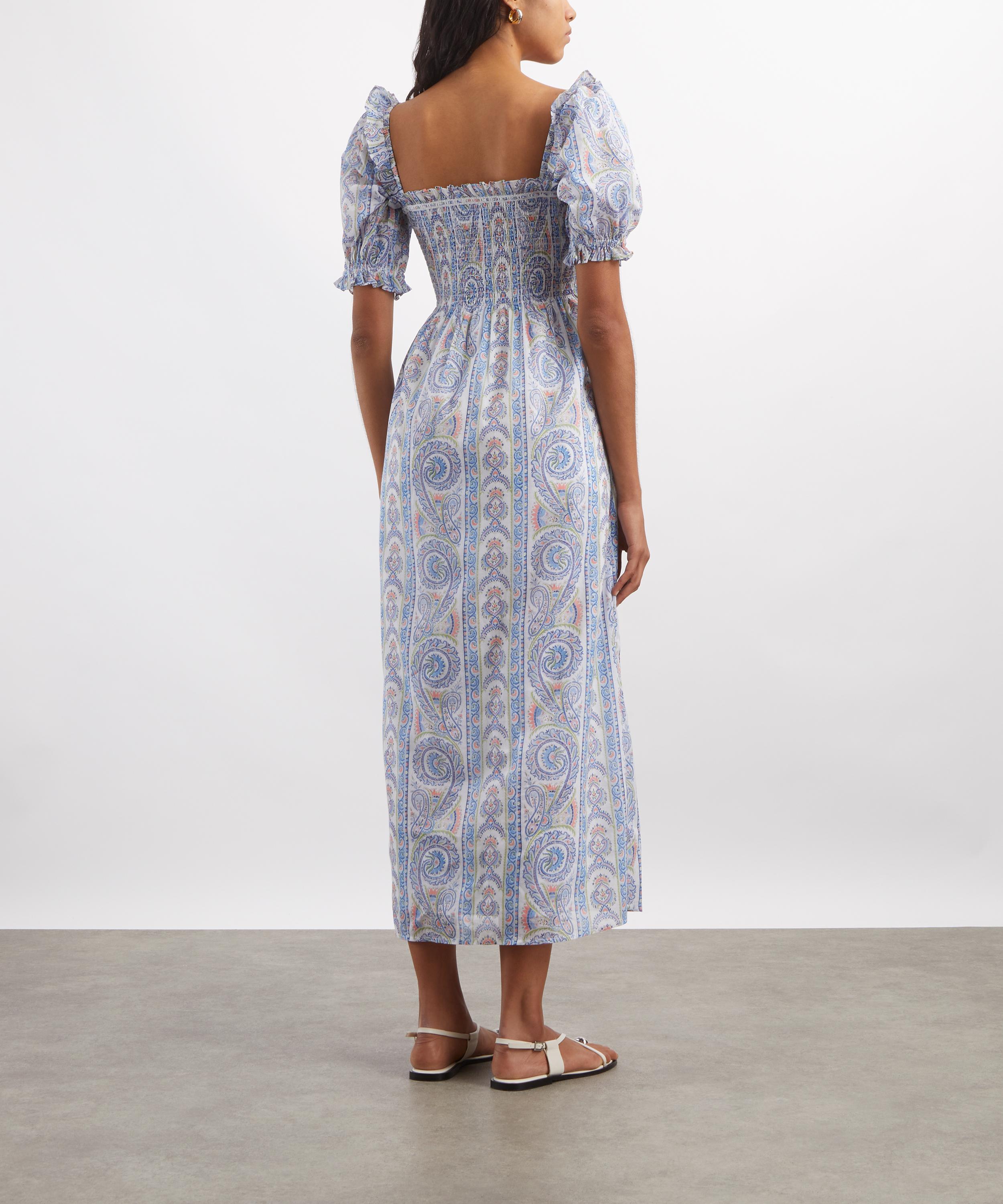 Hill House Home - Scarlett Midi Nap Dress in Blue Corsica Paisley image number 3