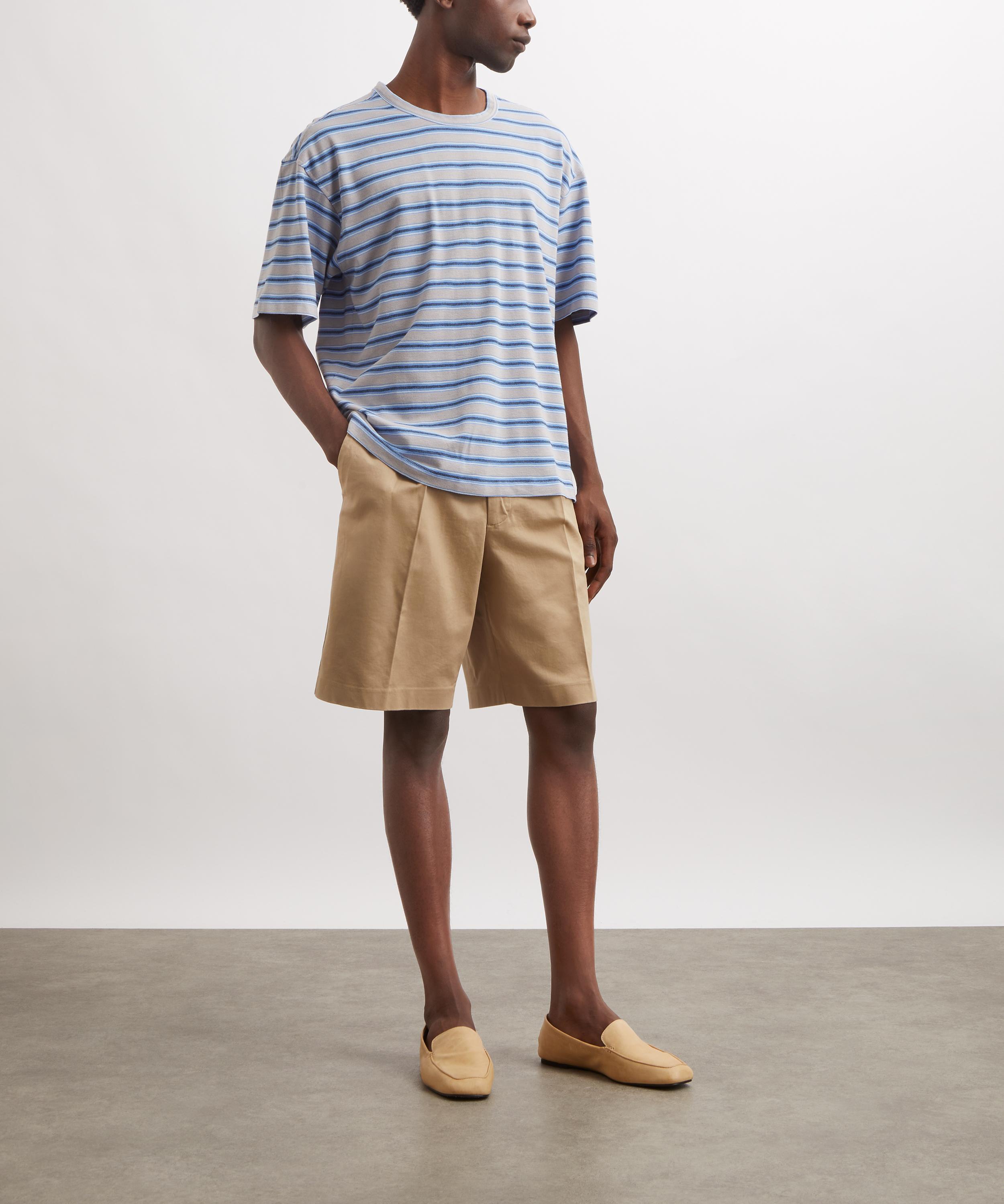 YMC - Triple Stripe Blue-Grey T-Shirt image number 1