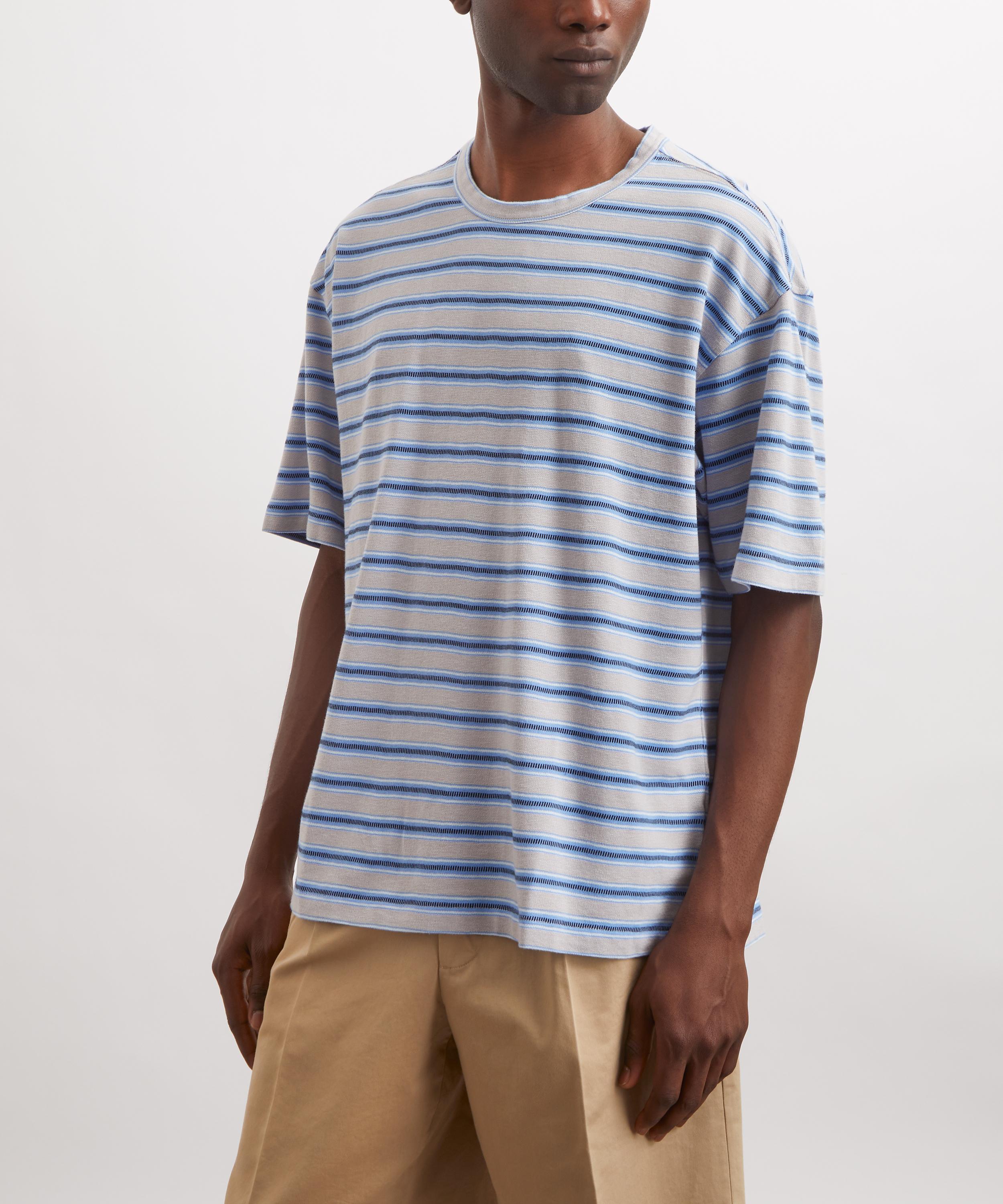 YMC - Triple Stripe Blue-Grey T-Shirt image number 2