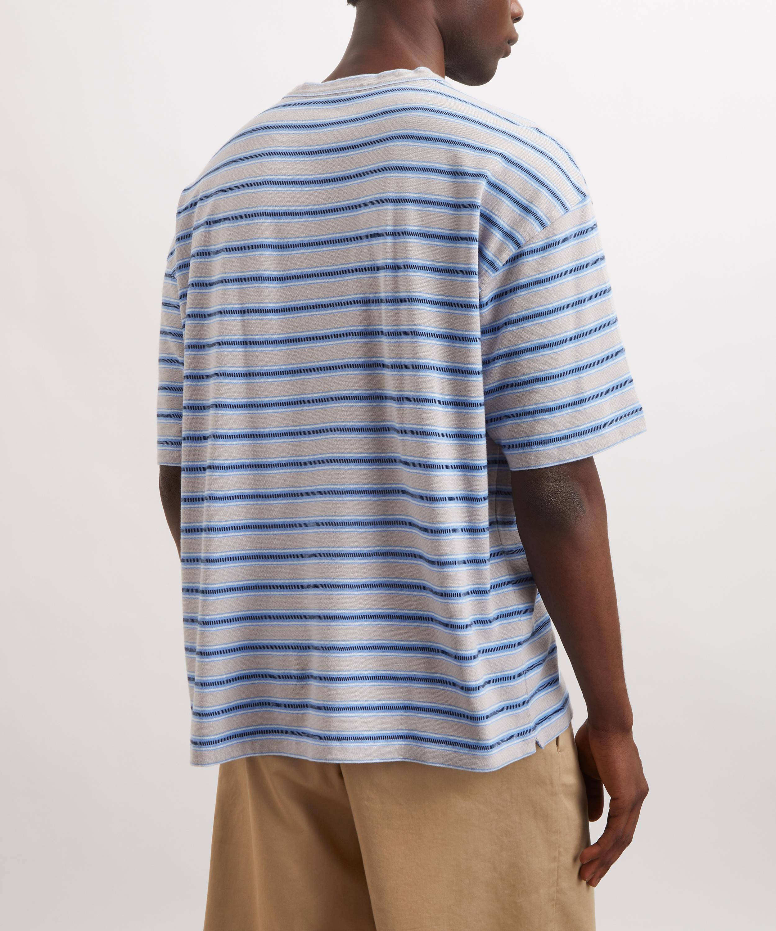 YMC - Triple Stripe Blue-Grey T-Shirt image number 3