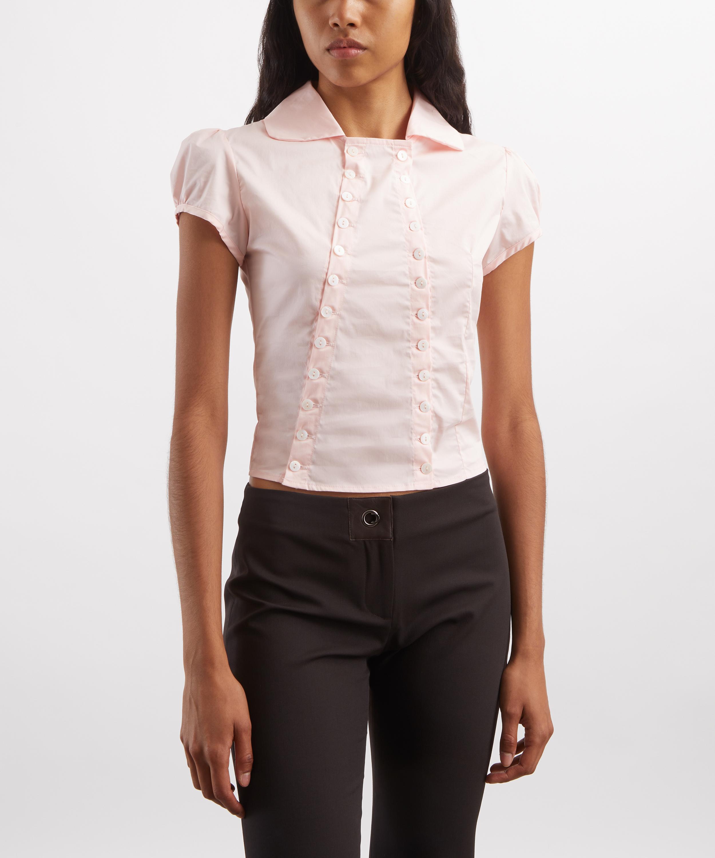 Caspar the Label - Baby Pink Poet Puff-Sleeve Shirt image number 2