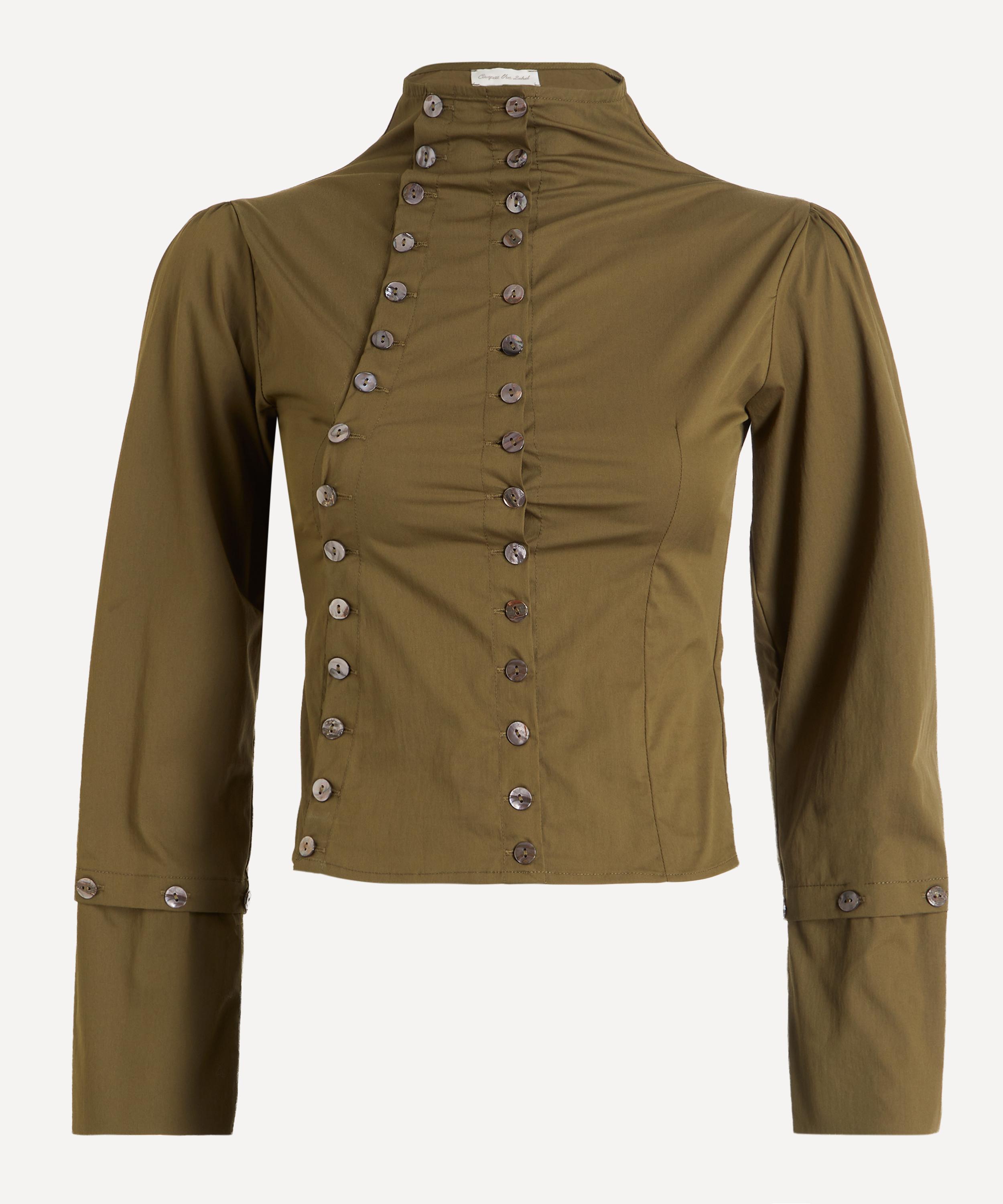 Caspar the Label - Military Green Poet Long-Sleeve Shirt