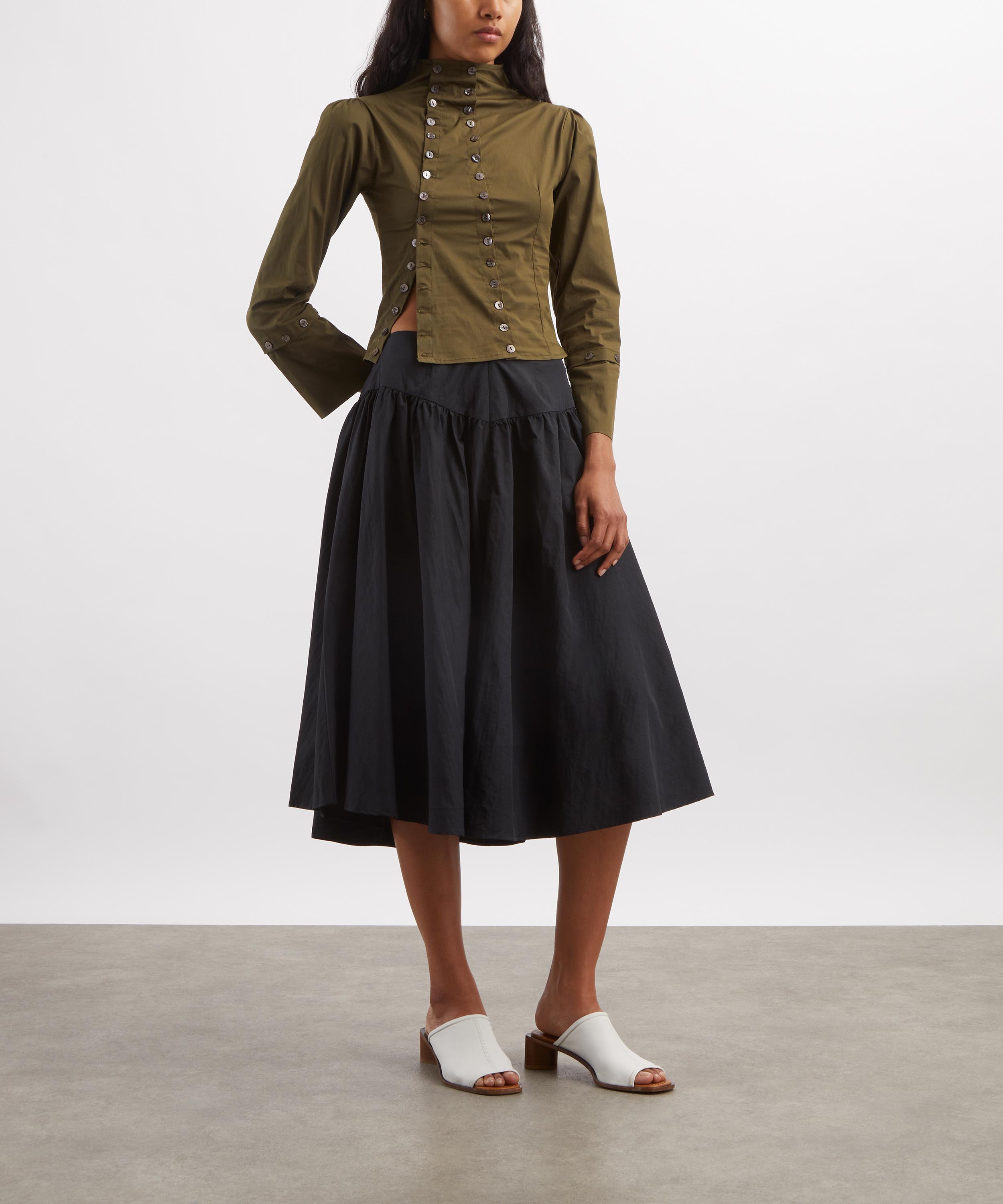 Caspar the Label - Military Green Poet Long-Sleeve Shirt image number 4
