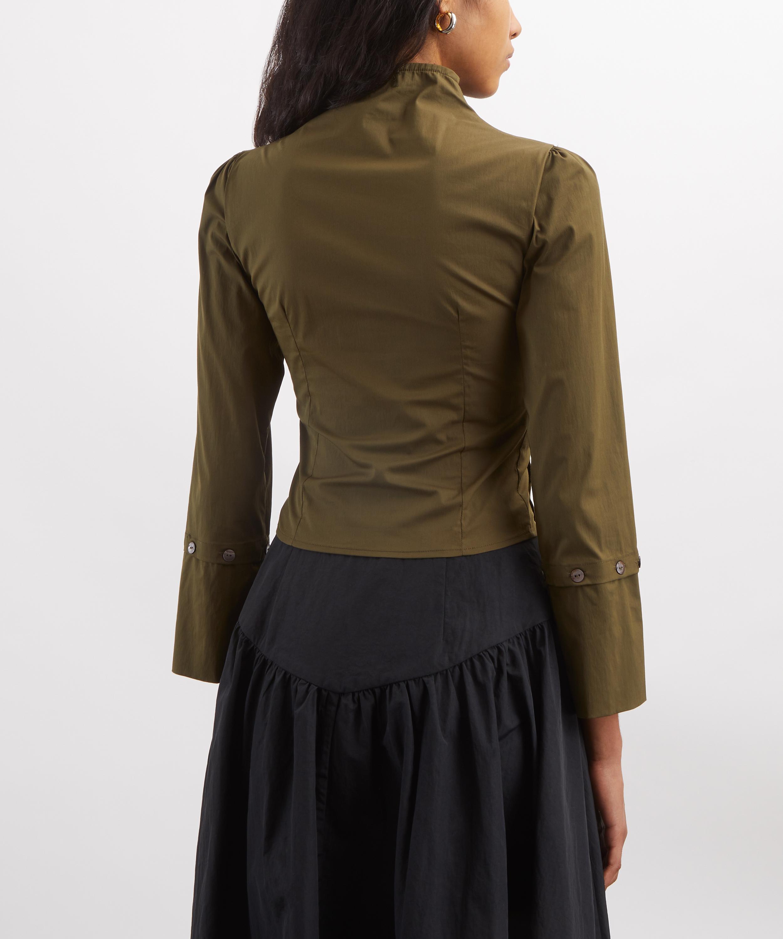 Caspar the Label - Military Green Poet Long-Sleeve Shirt image number 2