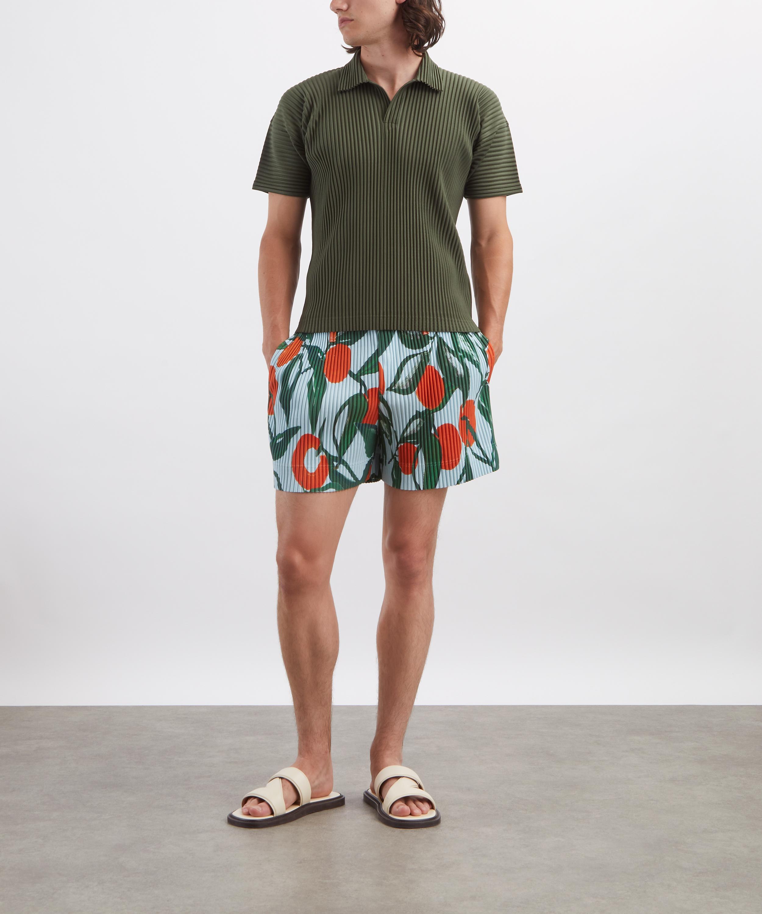 HOMME PLISS&Eacute; ISSEY MIYAKE - FRUITS VEGETABLES Blue Pleated Shorts image number 1