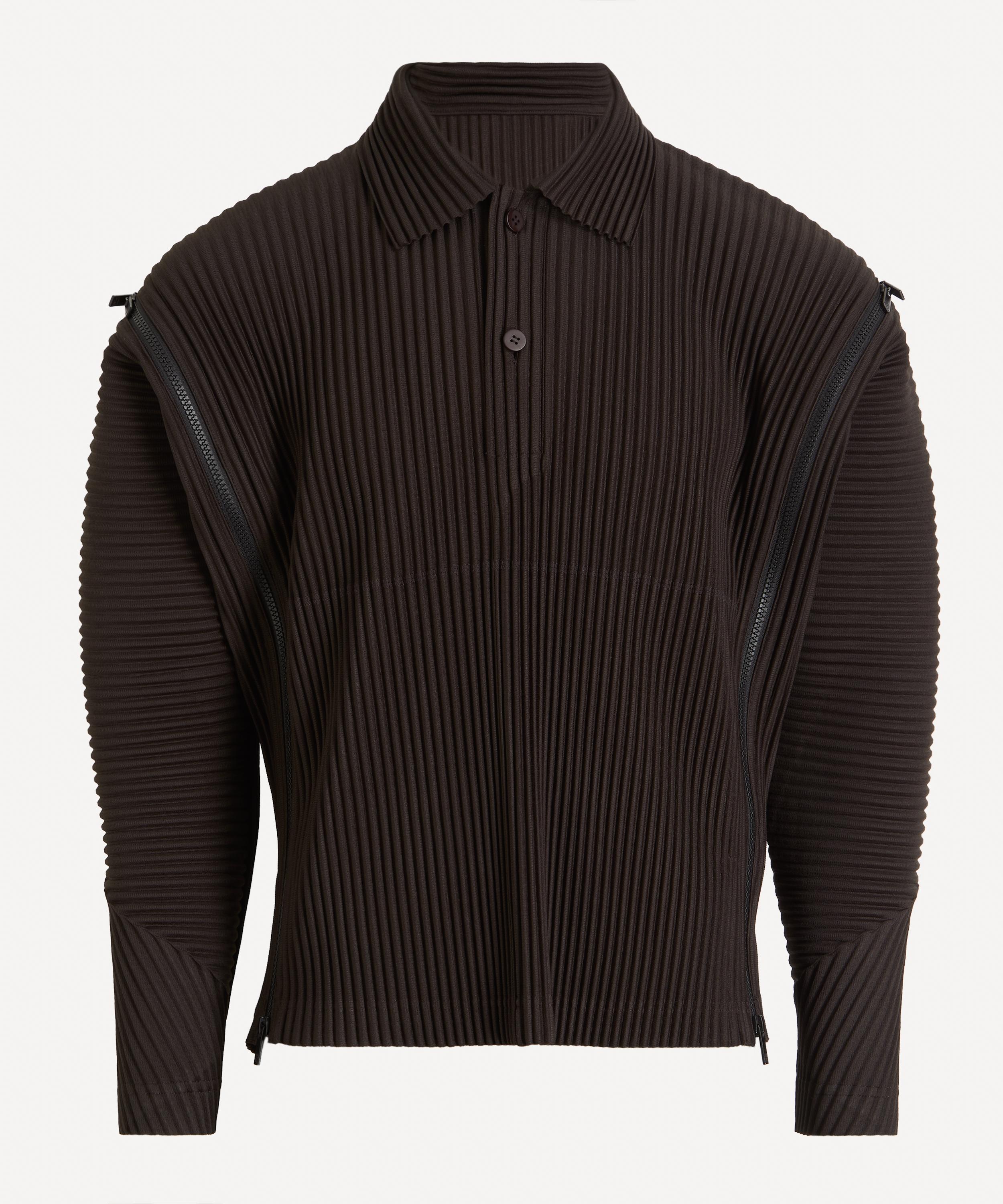 HOMME PLISS&Eacute; ISSEY MIYAKE - MULTI-FASTENED Pleated Polo Shirt