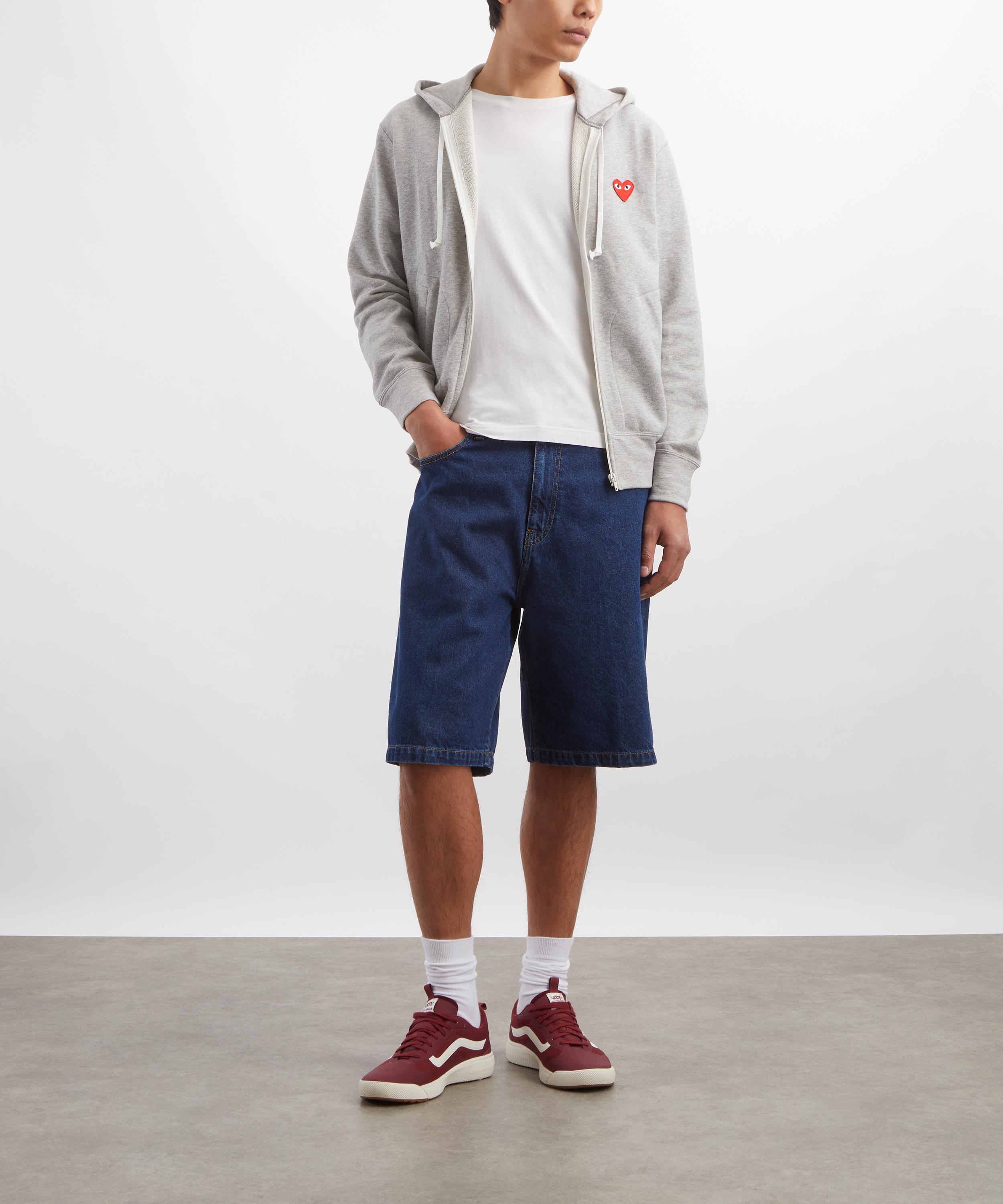 Comme des Gar&ccedil;ons Play - Grey Red Emblem Zip Hoodie image number 1