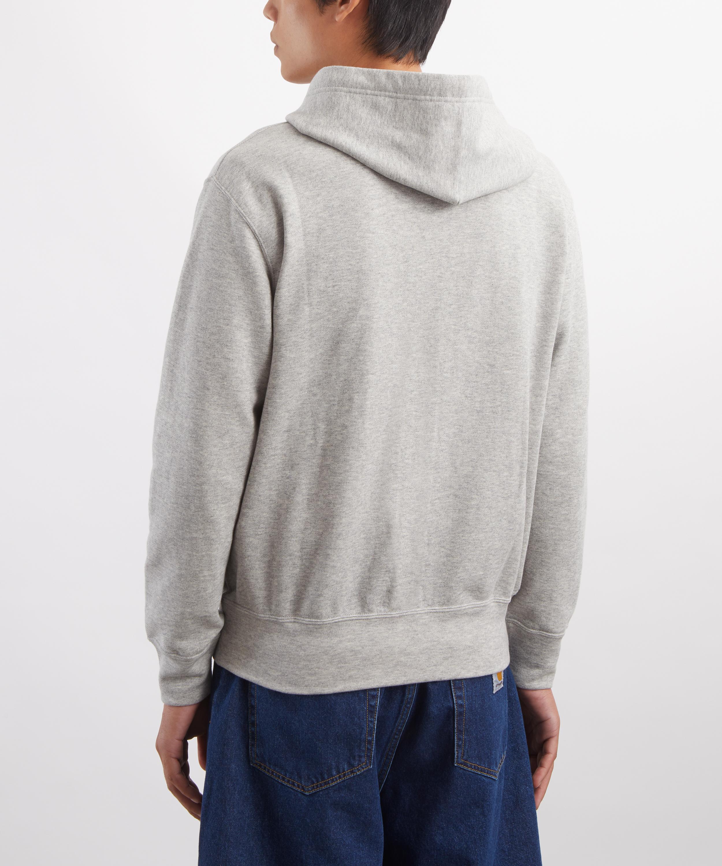 Comme des Gar&ccedil;ons Play - Grey Red Emblem Zip Hoodie image number 3