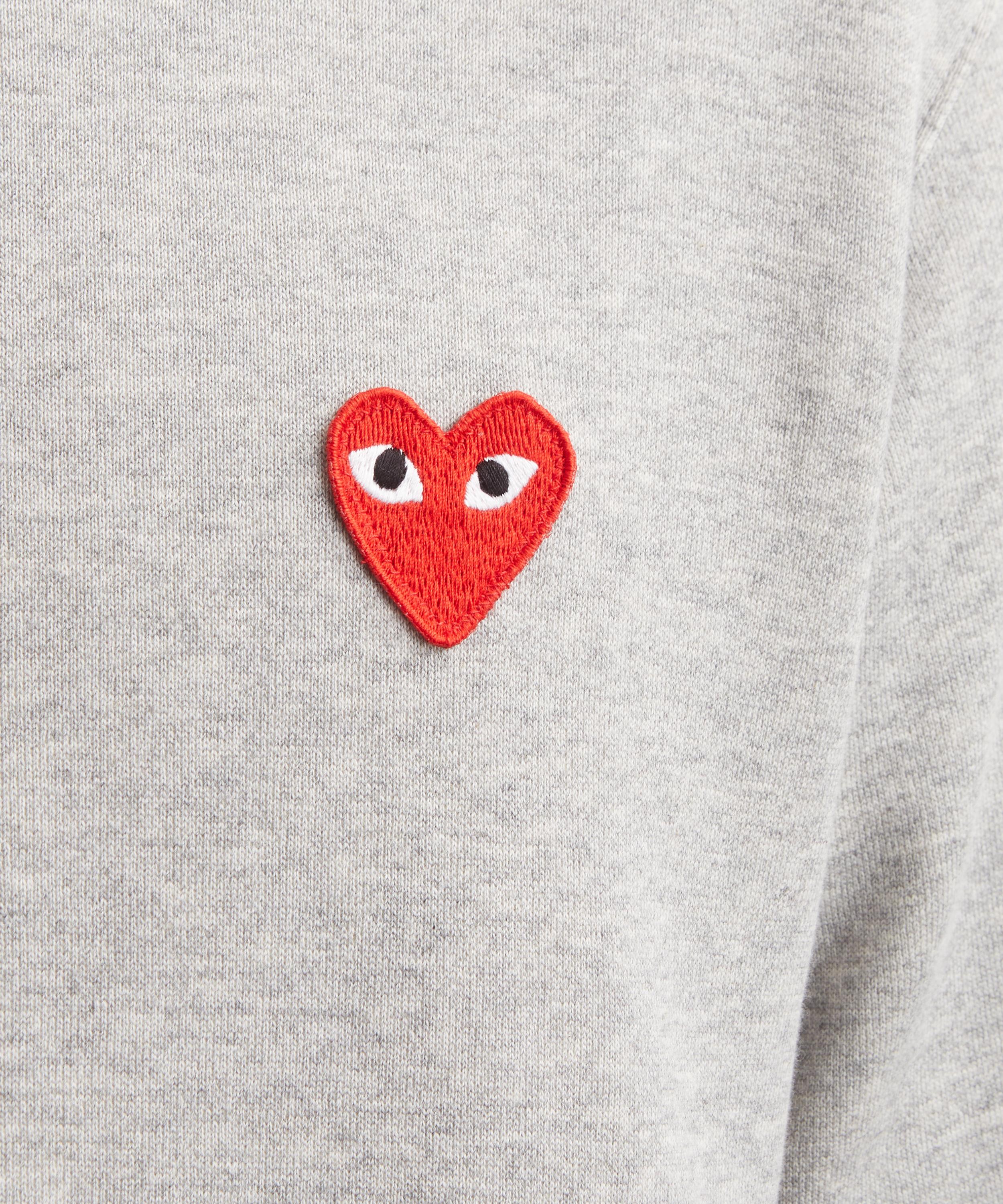 Comme des Gar&ccedil;ons Play - Grey Red Emblem Zip Hoodie image number 4