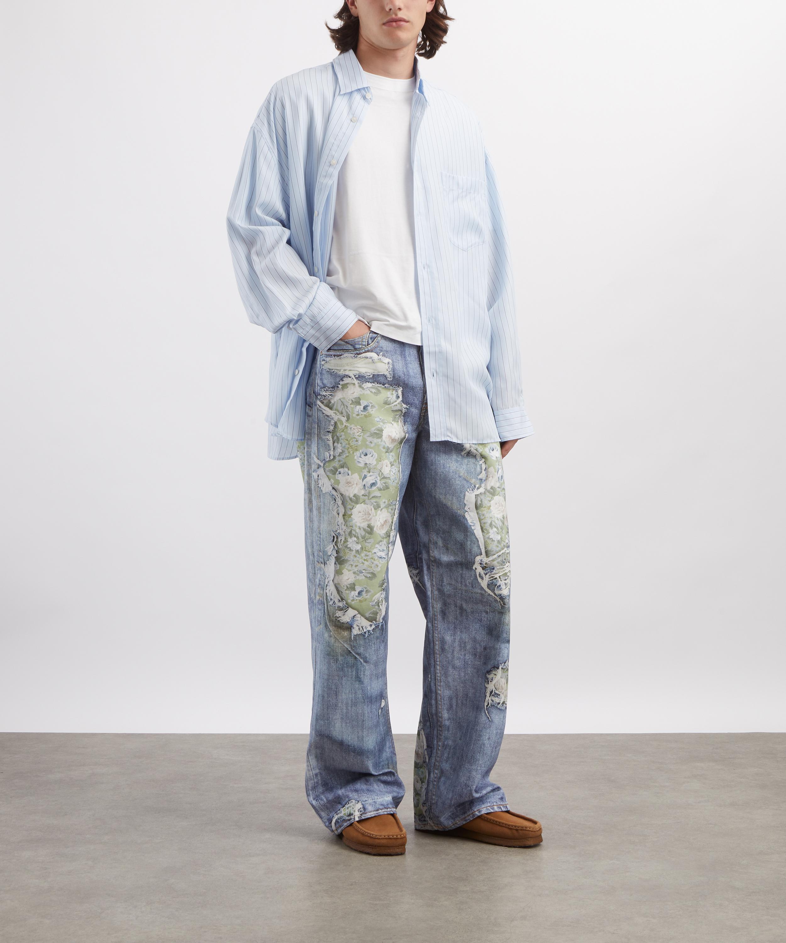 Acne Studios - Trompe L&rsquo;Oeil 1981 Jeans in Blue Green&nbsp; image number 1