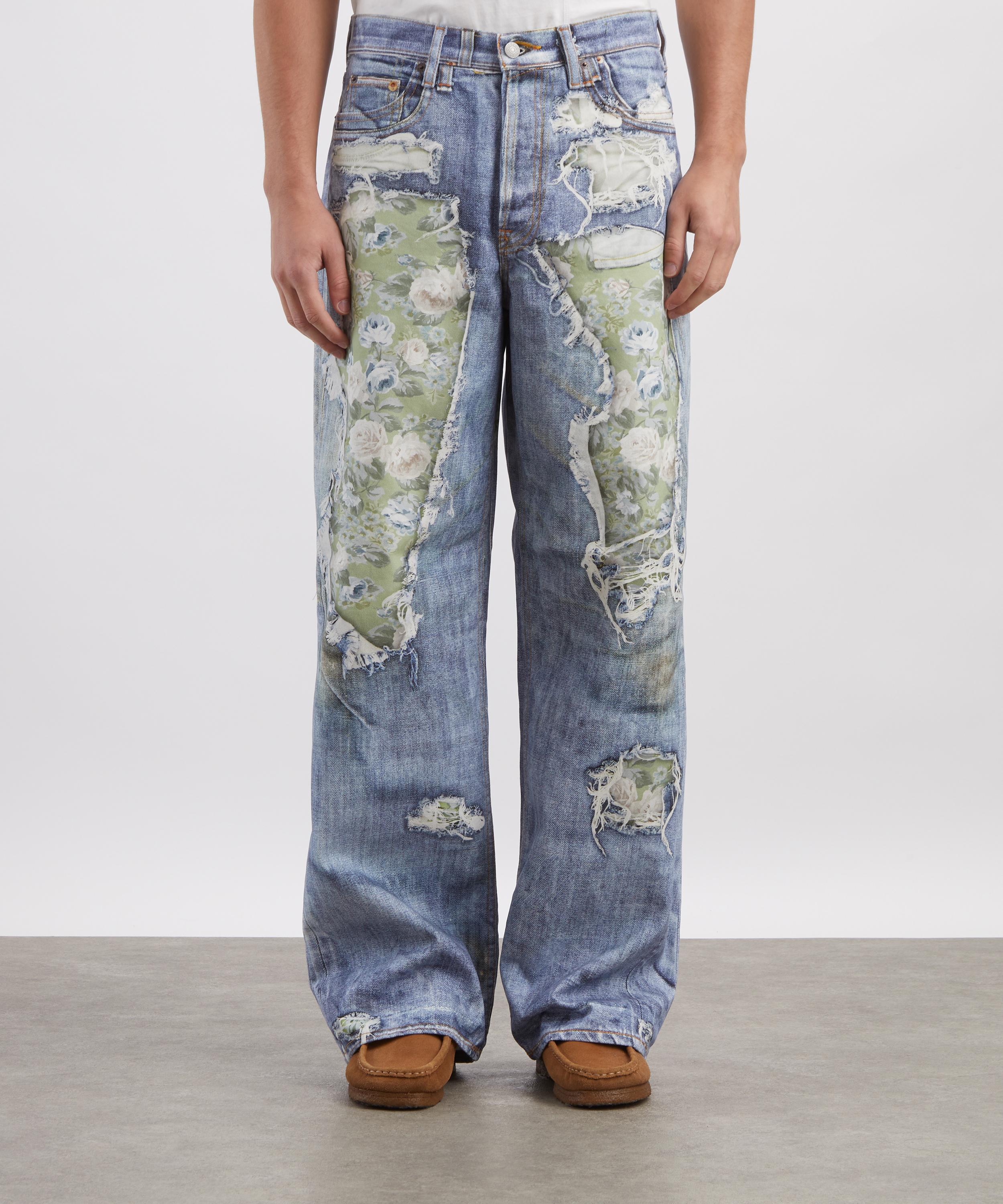 Acne Studios - Trompe L&rsquo;Oeil 1981 Jeans in Blue Green&nbsp; image number 2