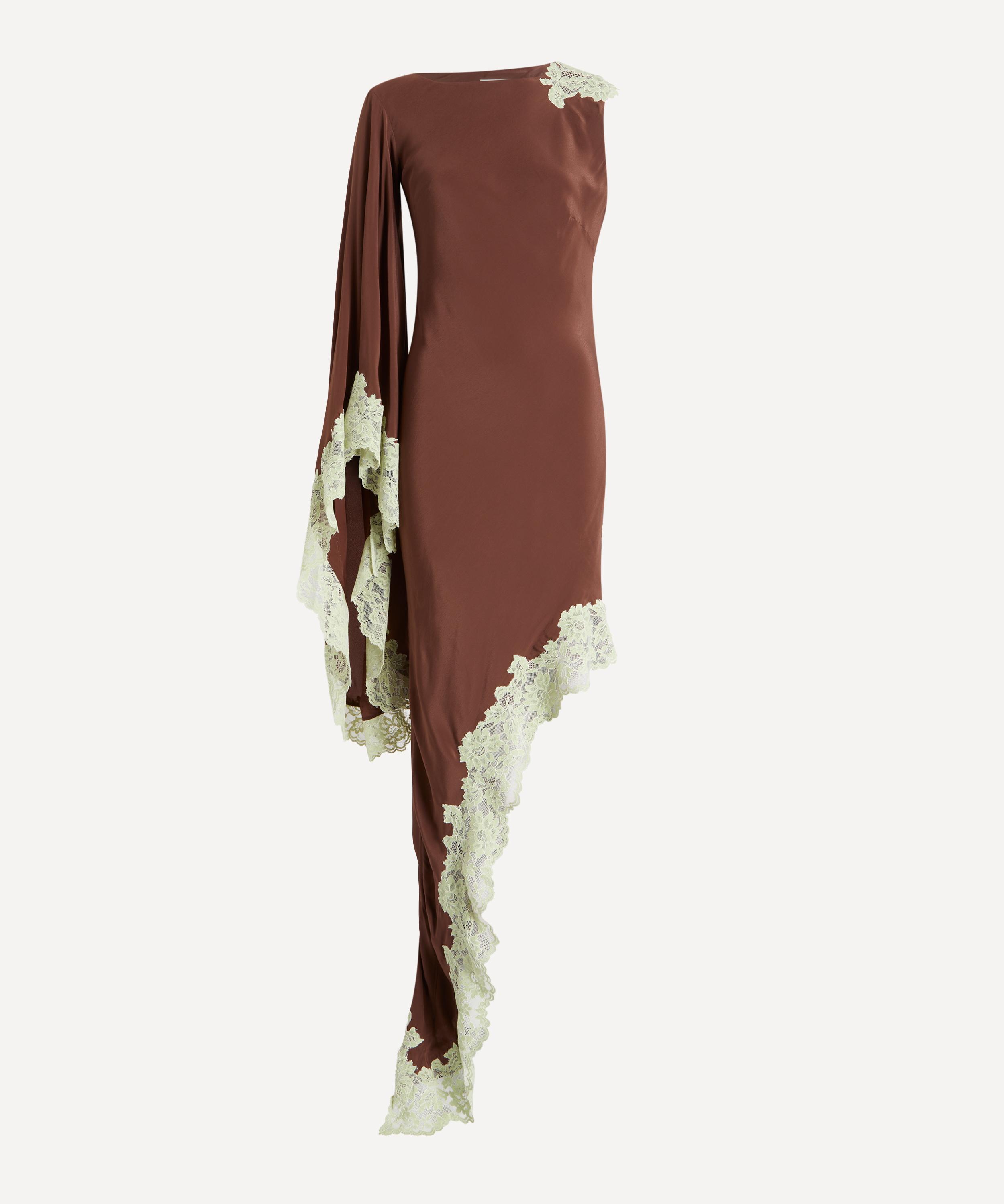 de la vali brown dress De La Vali Brown Lace Gown by De La Vali