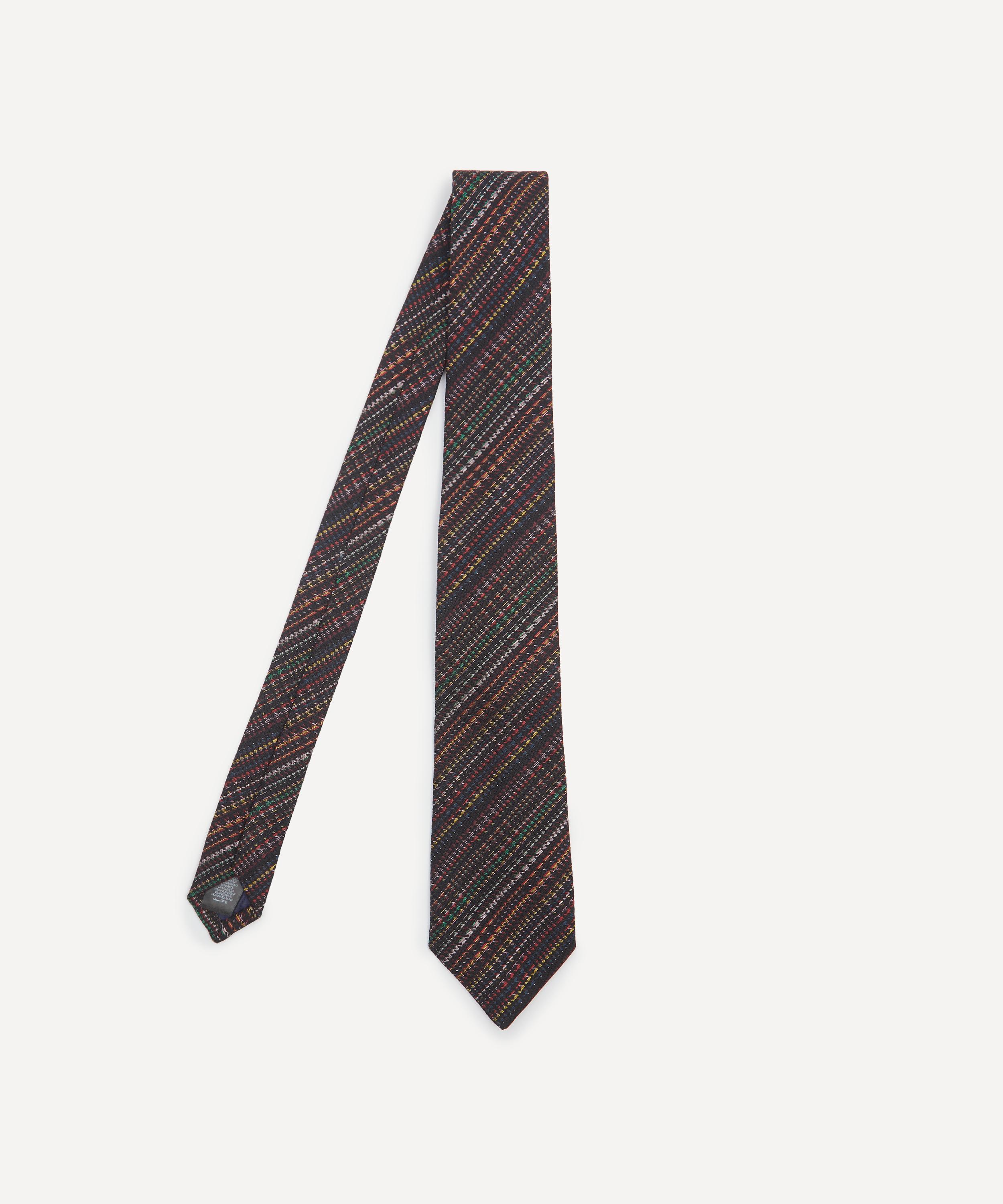 Paul Smith - Signature Stripe Houndstooth Silk-Blend Tie image number 0