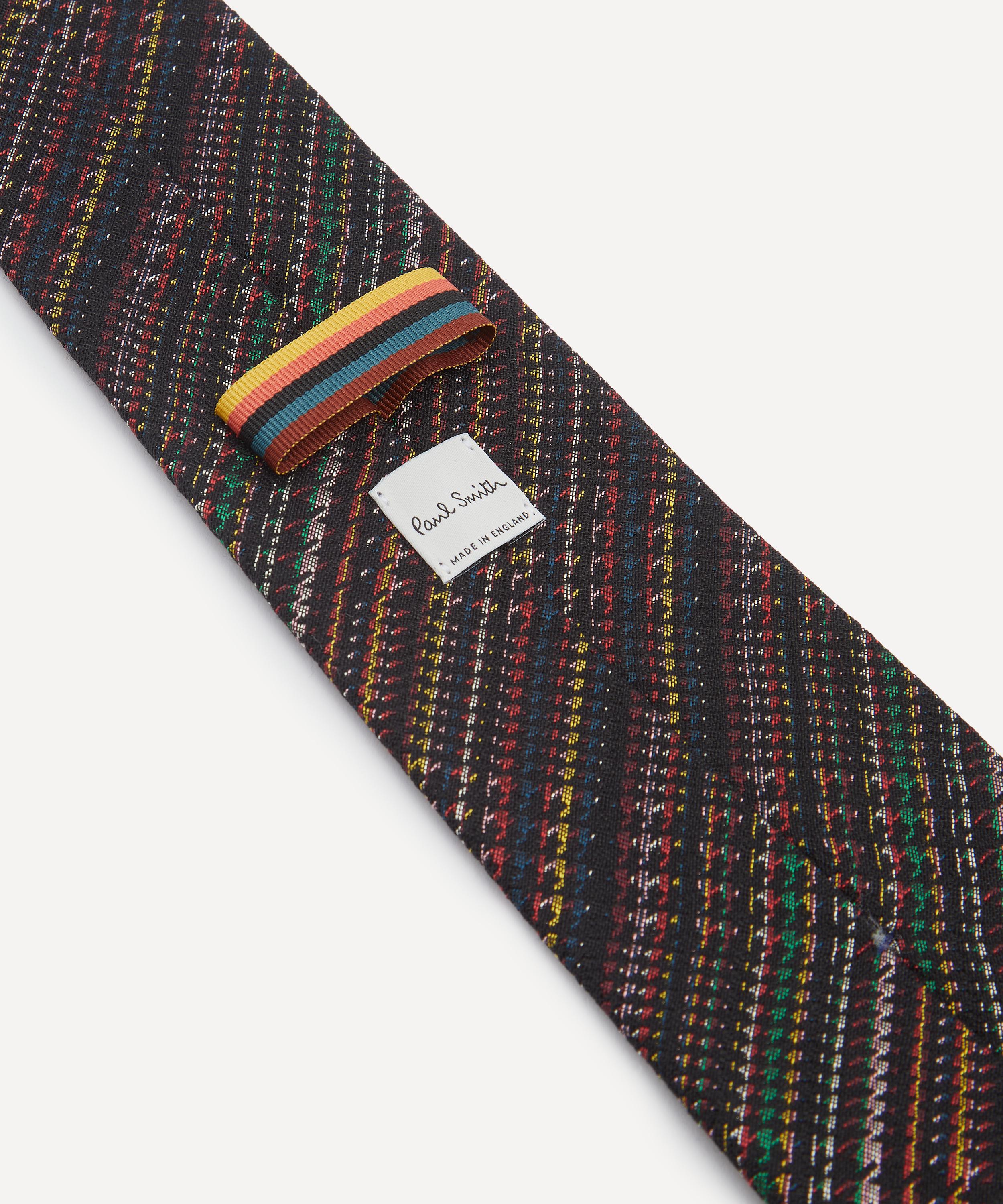 Paul Smith - Signature Stripe Houndstooth Silk-Blend Tie image number 1