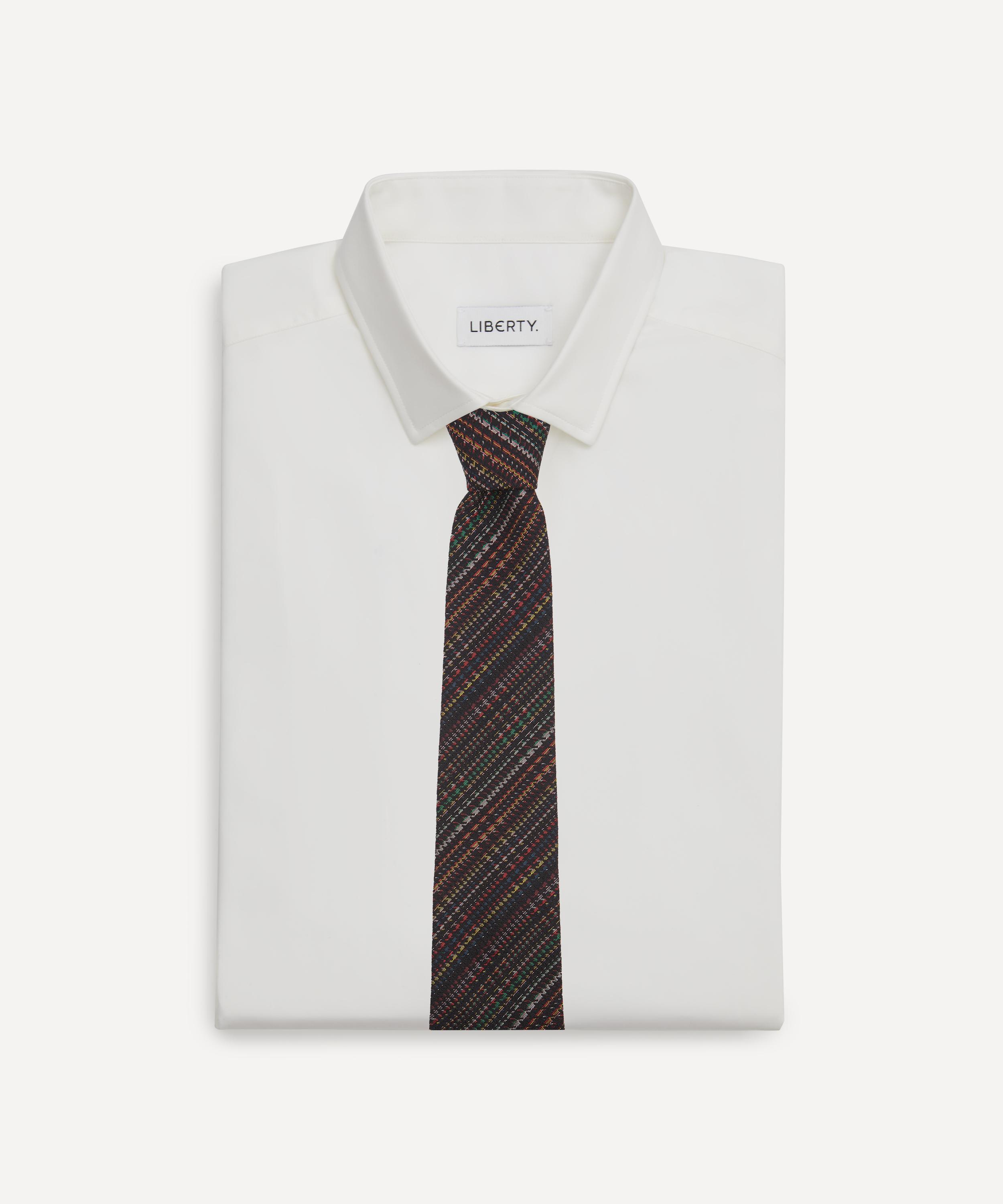Paul Smith - Signature Stripe Houndstooth Silk-Blend Tie image number 2
