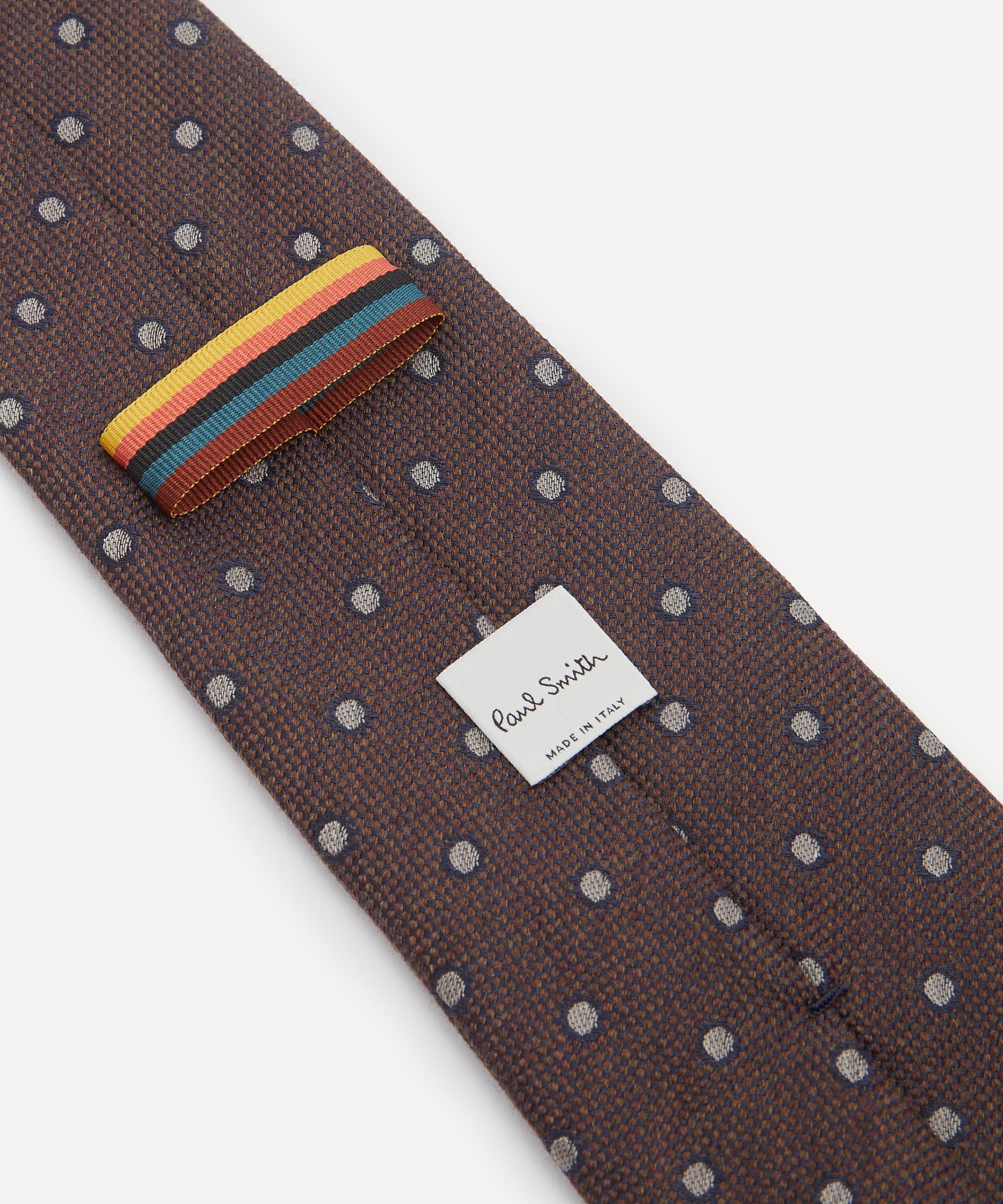 Paul Smith - Brown Polka Dot Silk and Wool-Blend Tie image number 1