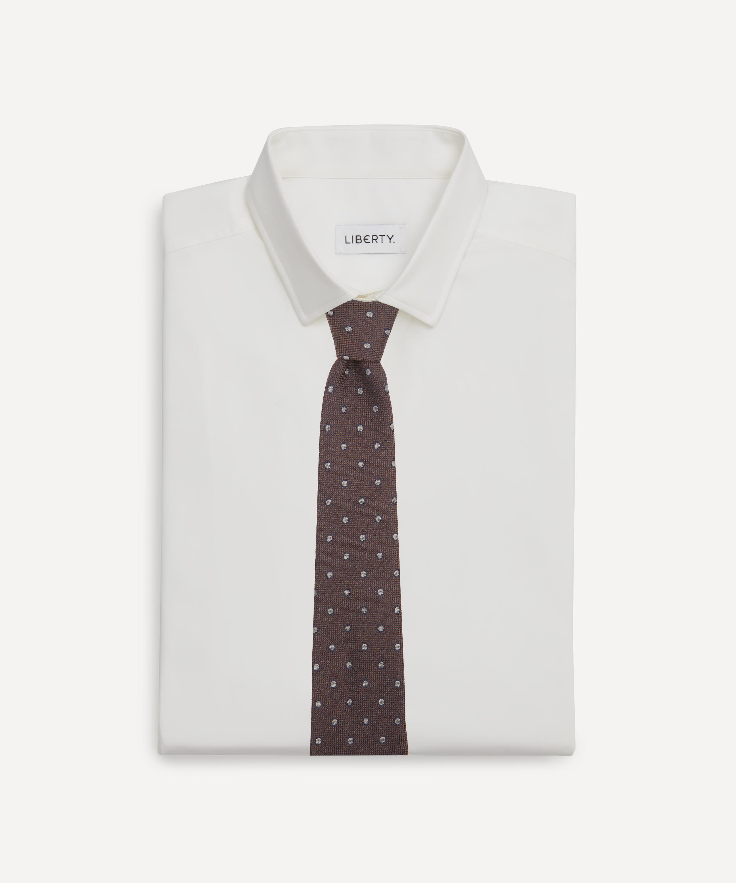 Paul Smith - Brown Polka Dot Silk and Wool-Blend Tie image number 2