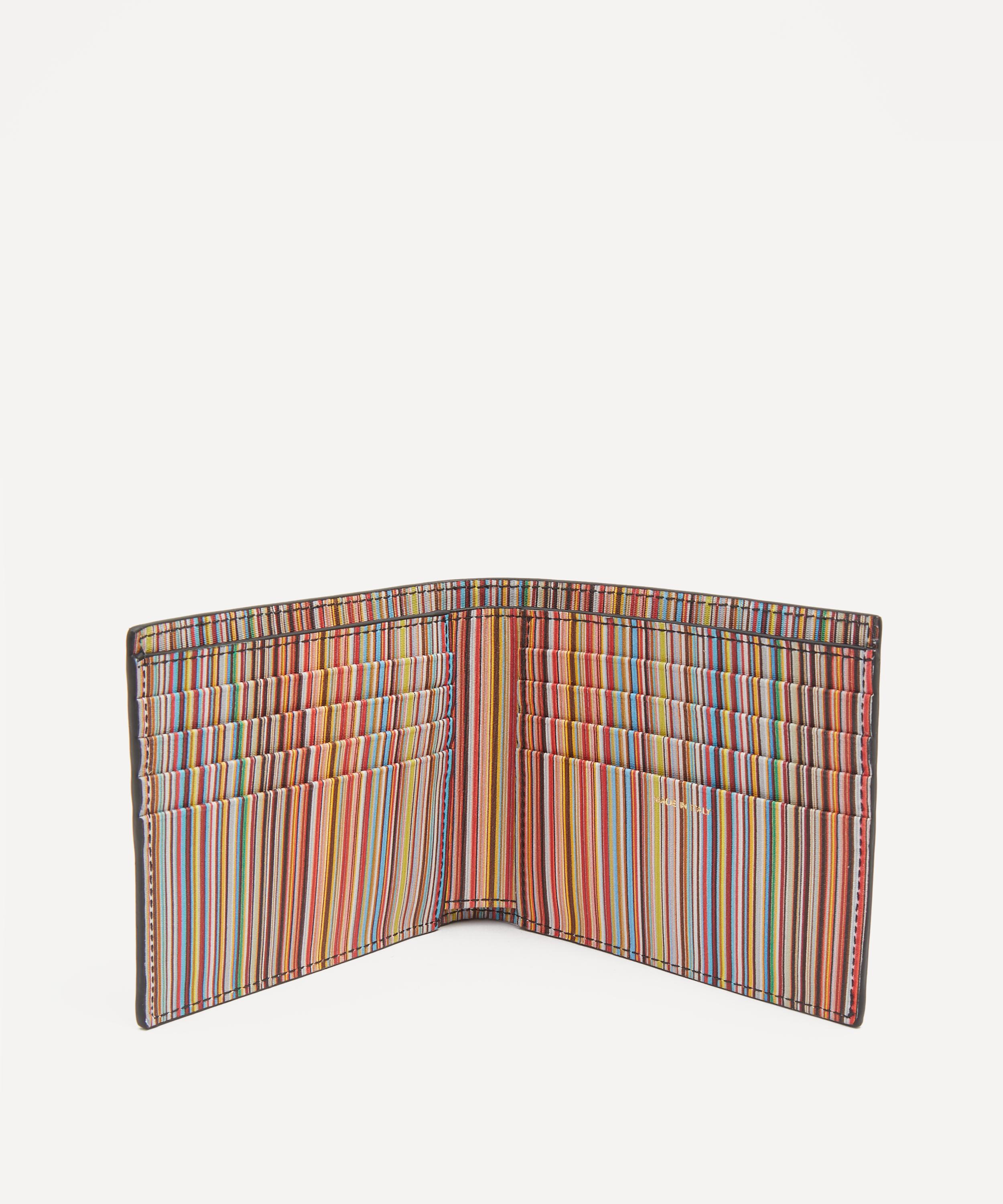 Paul Smith - Black Leather Signature Stripe Interior Billfold Wallet image number 3