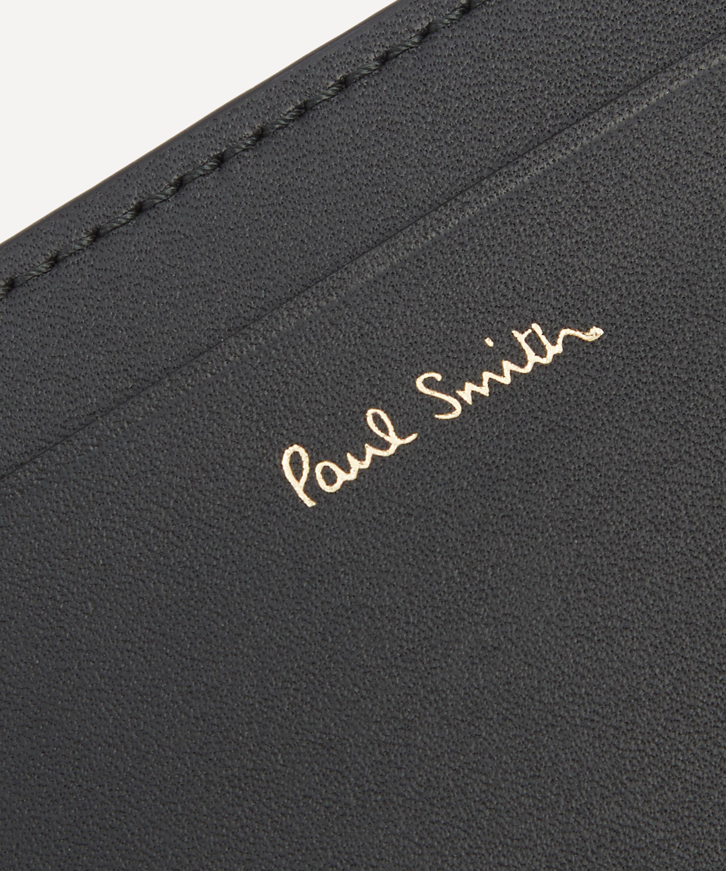 Paul Smith - Black Leather Signature Stripe Card Holder image number 3