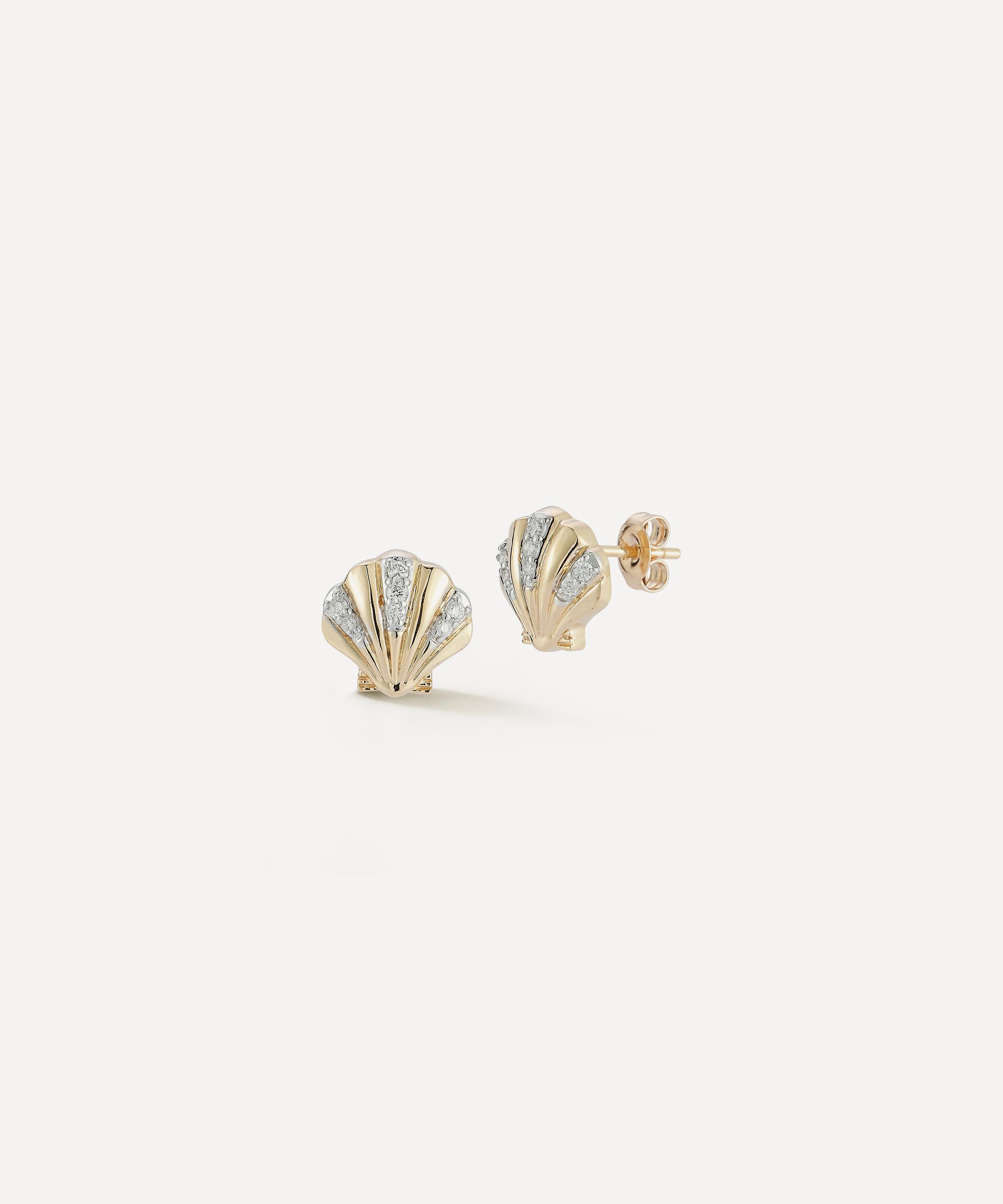 Mateo - 14ct Gold Small Venus Stud Earrings image number 3
