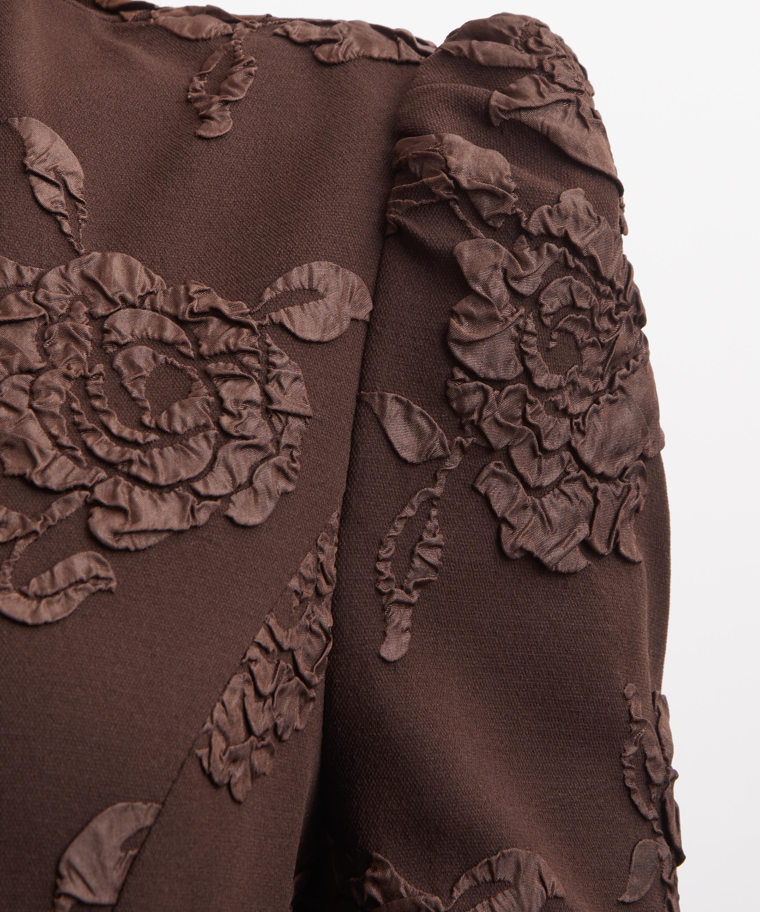 ROTATE Birger Christensen - Dark Brown Jacquard Midi Dress image number 4
