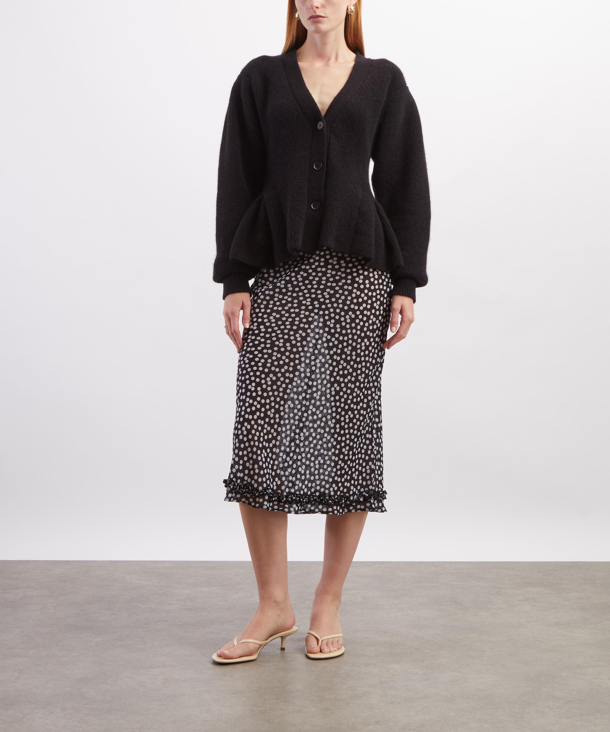 ROTATE Birger Christensen - Black Knit Peplum Cardigan image number 1