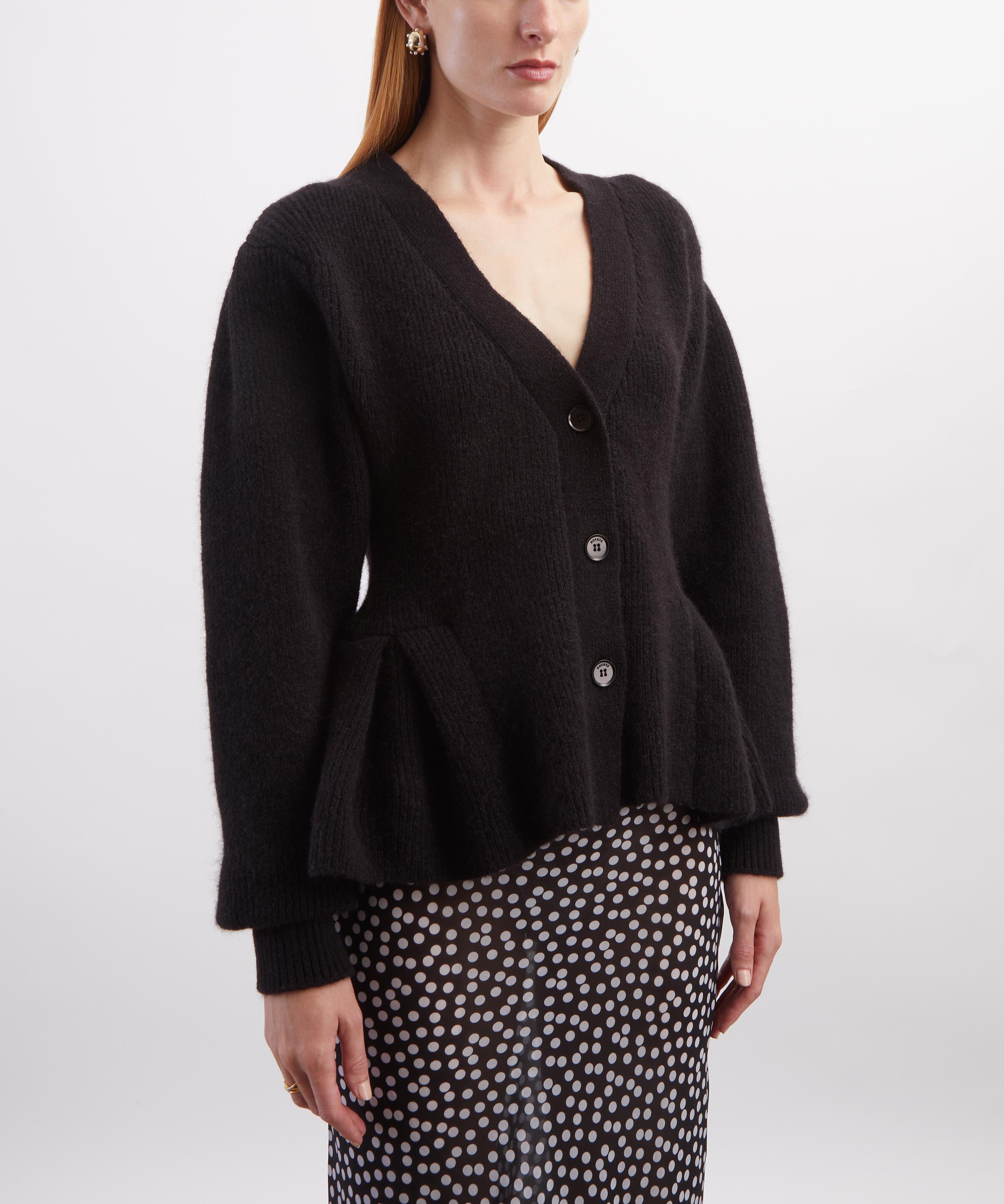 ROTATE Birger Christensen - Black Knit Peplum Cardigan image number 2