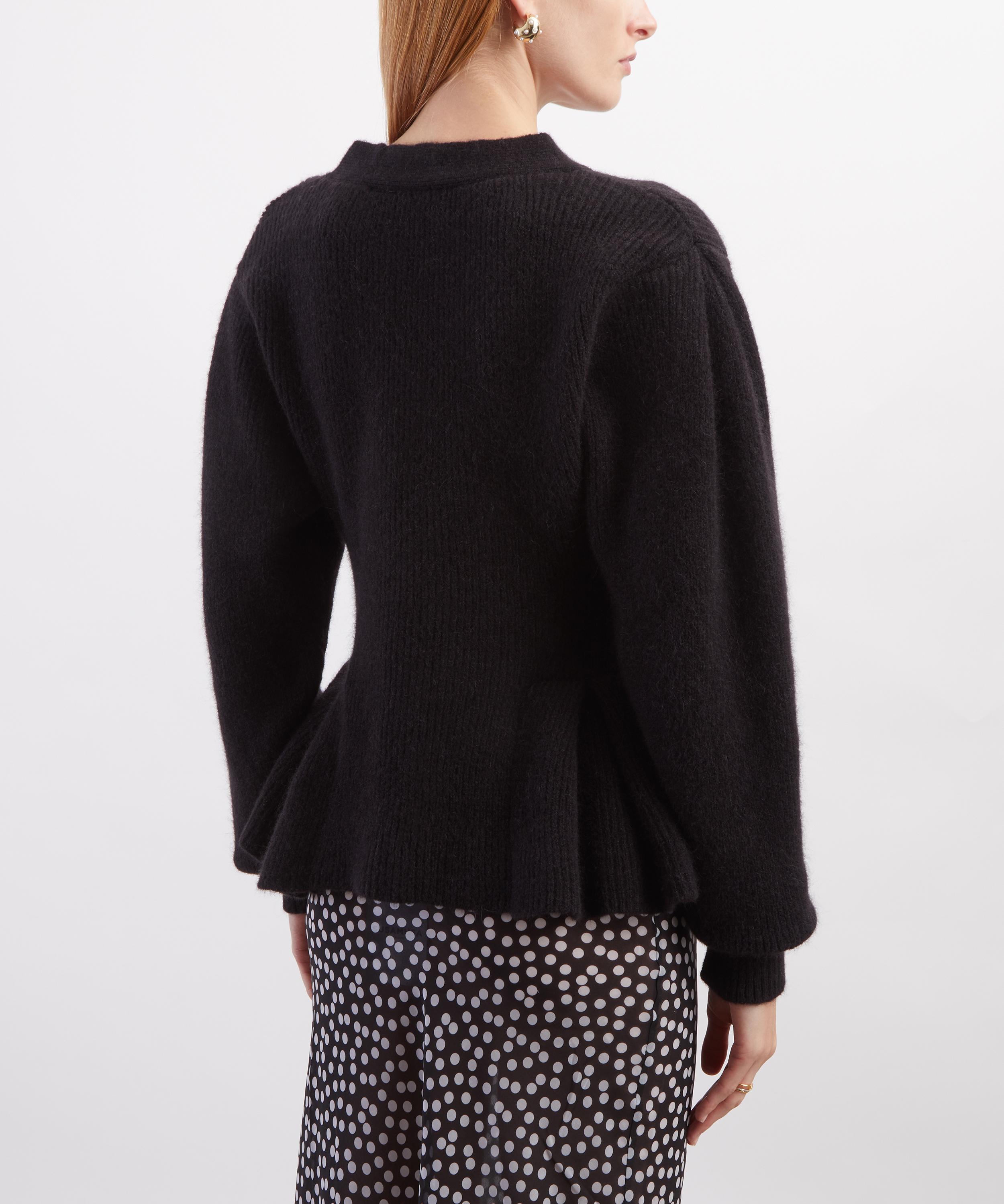 ROTATE Birger Christensen - Black Knit Peplum Cardigan image number 3