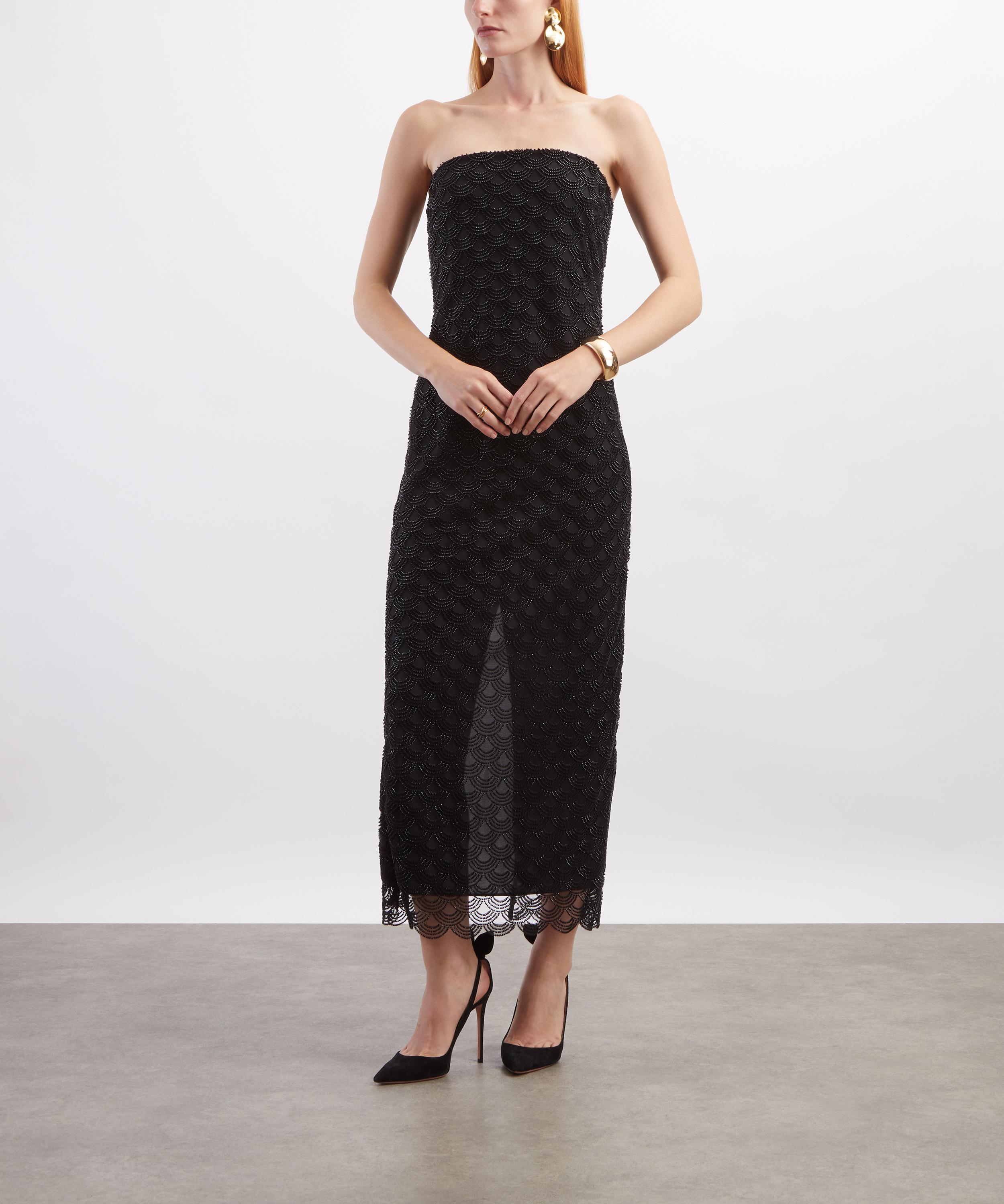 ROTATE Birger Christensen - Black Beaded Maxi Tube Dress image number 1