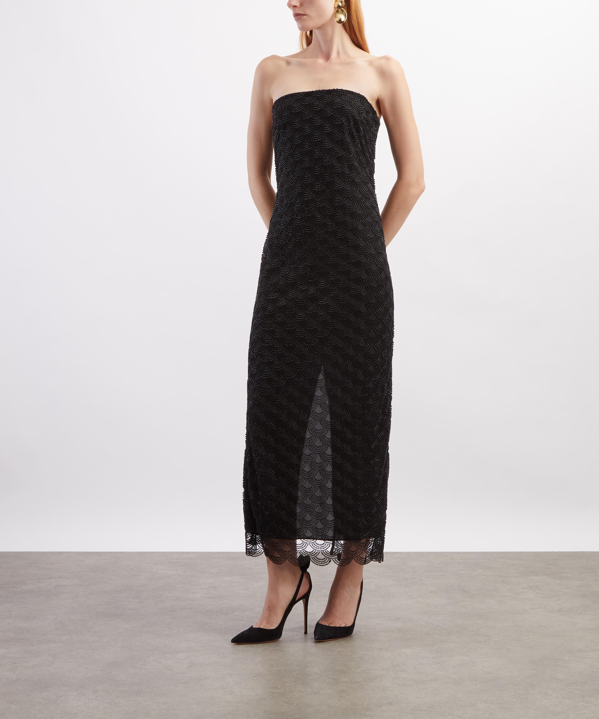 ROTATE Birger Christensen - Black Beaded Maxi Tube Dress image number 2