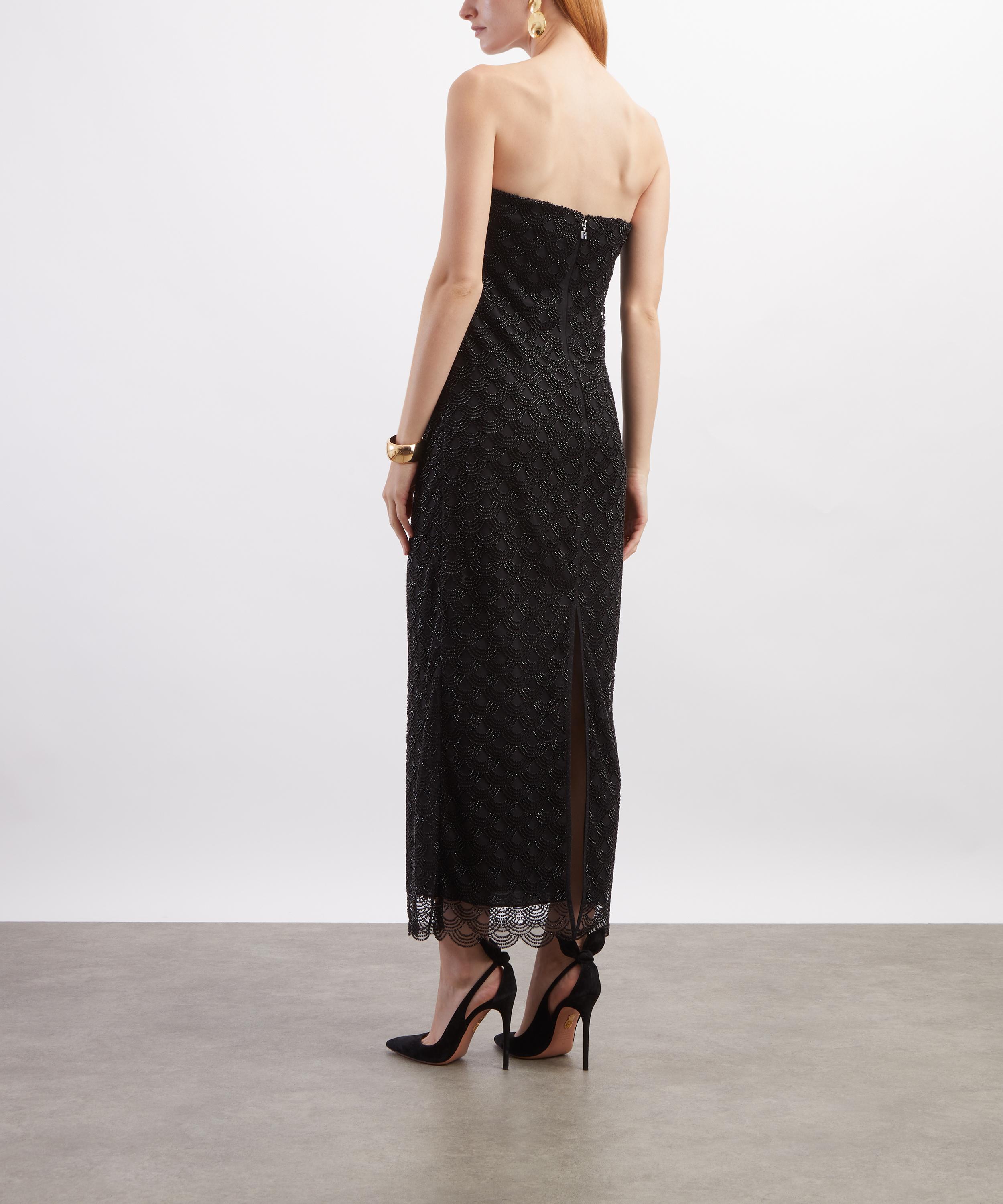 ROTATE Birger Christensen - Black Beaded Maxi Tube Dress image number 3