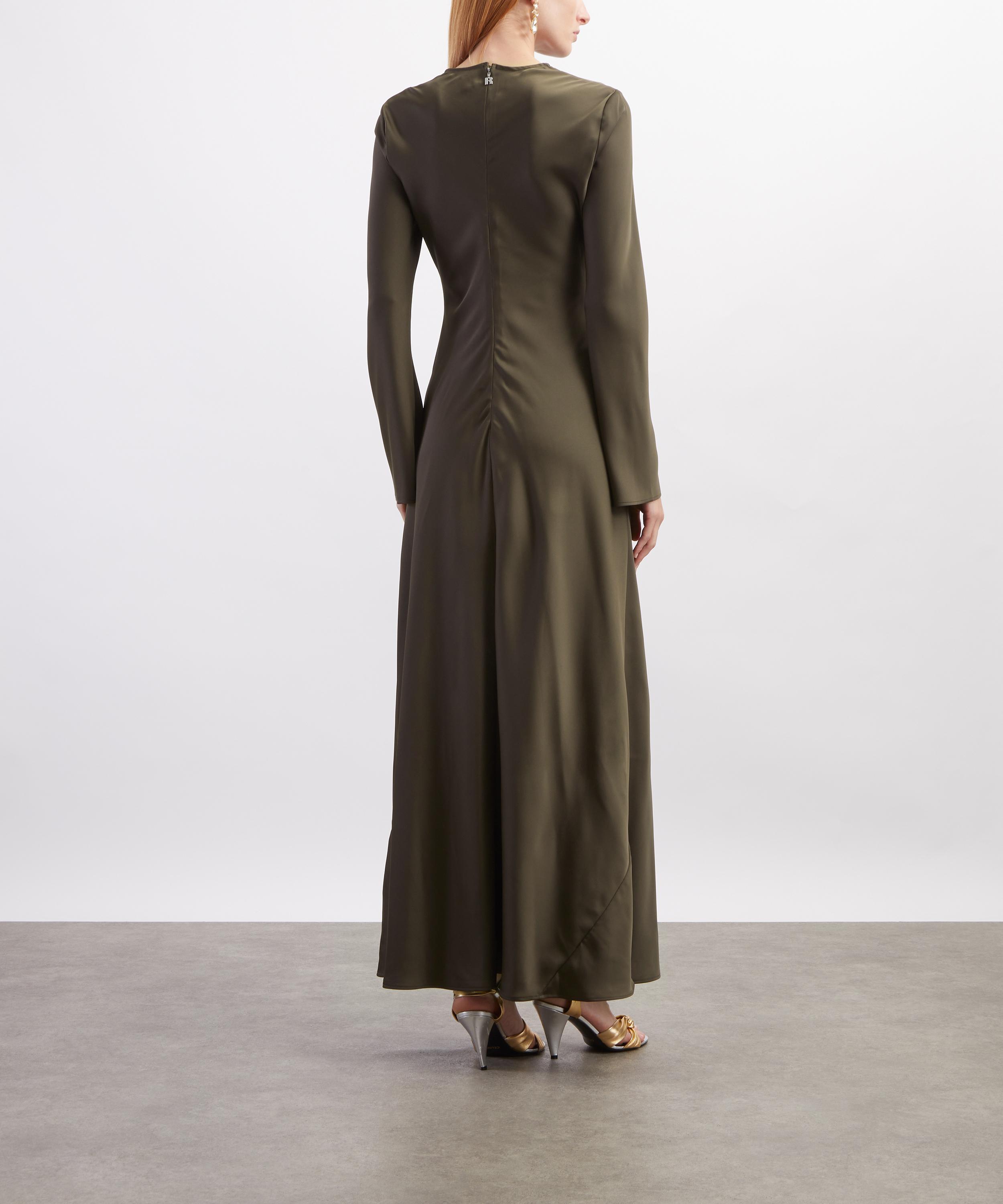 ROTATE Birger Christensen - Dark Green Satin Maxi Dress image number 3