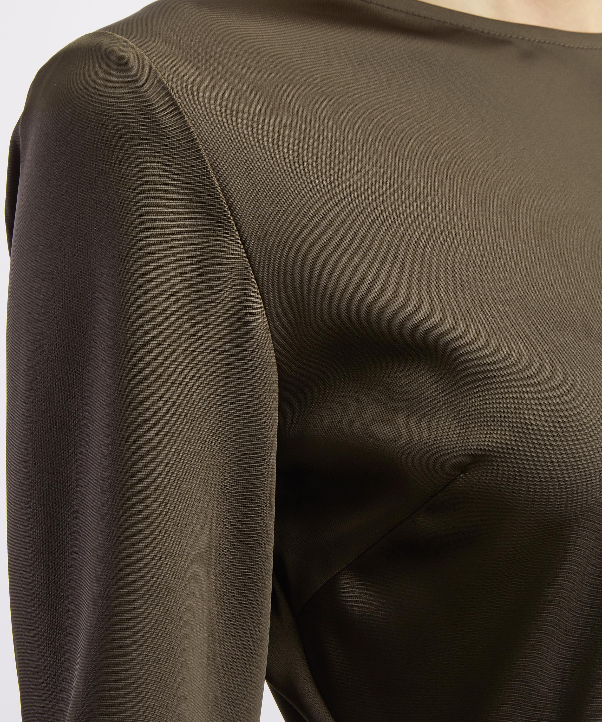 ROTATE Birger Christensen - Dark Green Satin Maxi Dress image number 4
