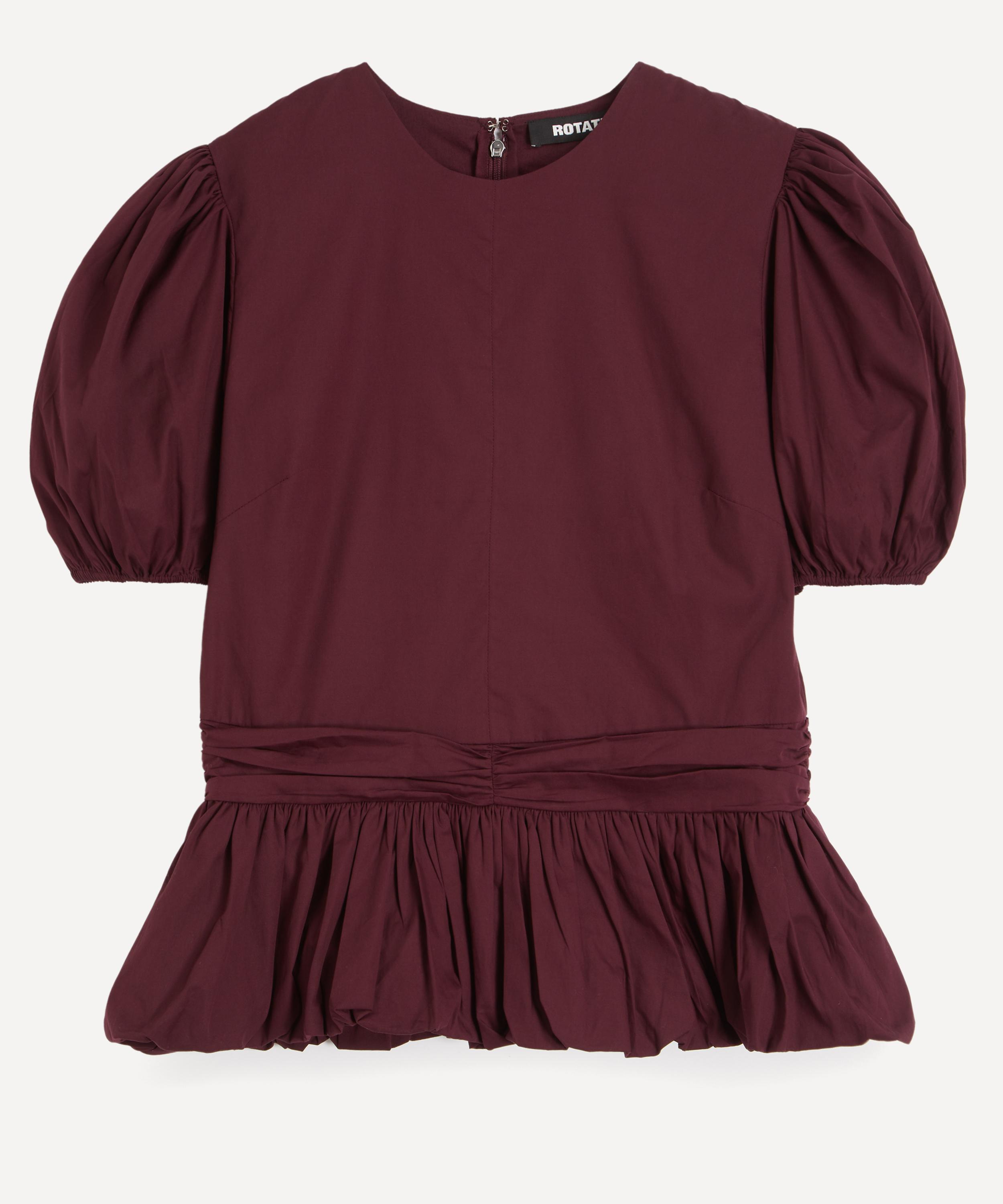 ROTATE Birger Christensen - Bordeaux Puff-Sleeve Top image number 0