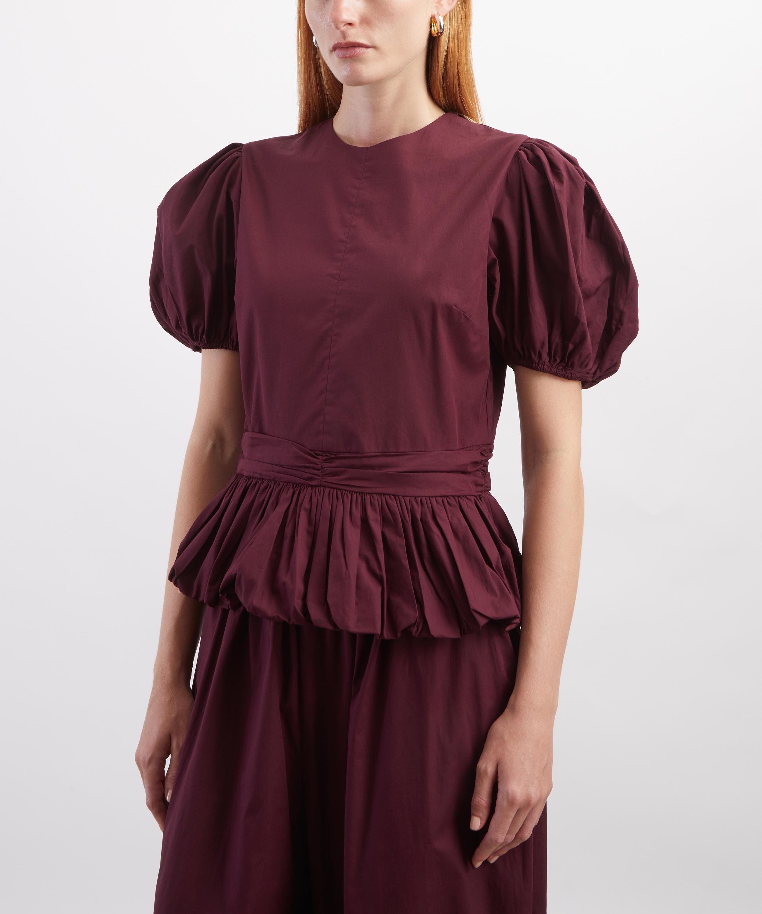 ROTATE Birger Christensen - Bordeaux Puff-Sleeve Top image number 2