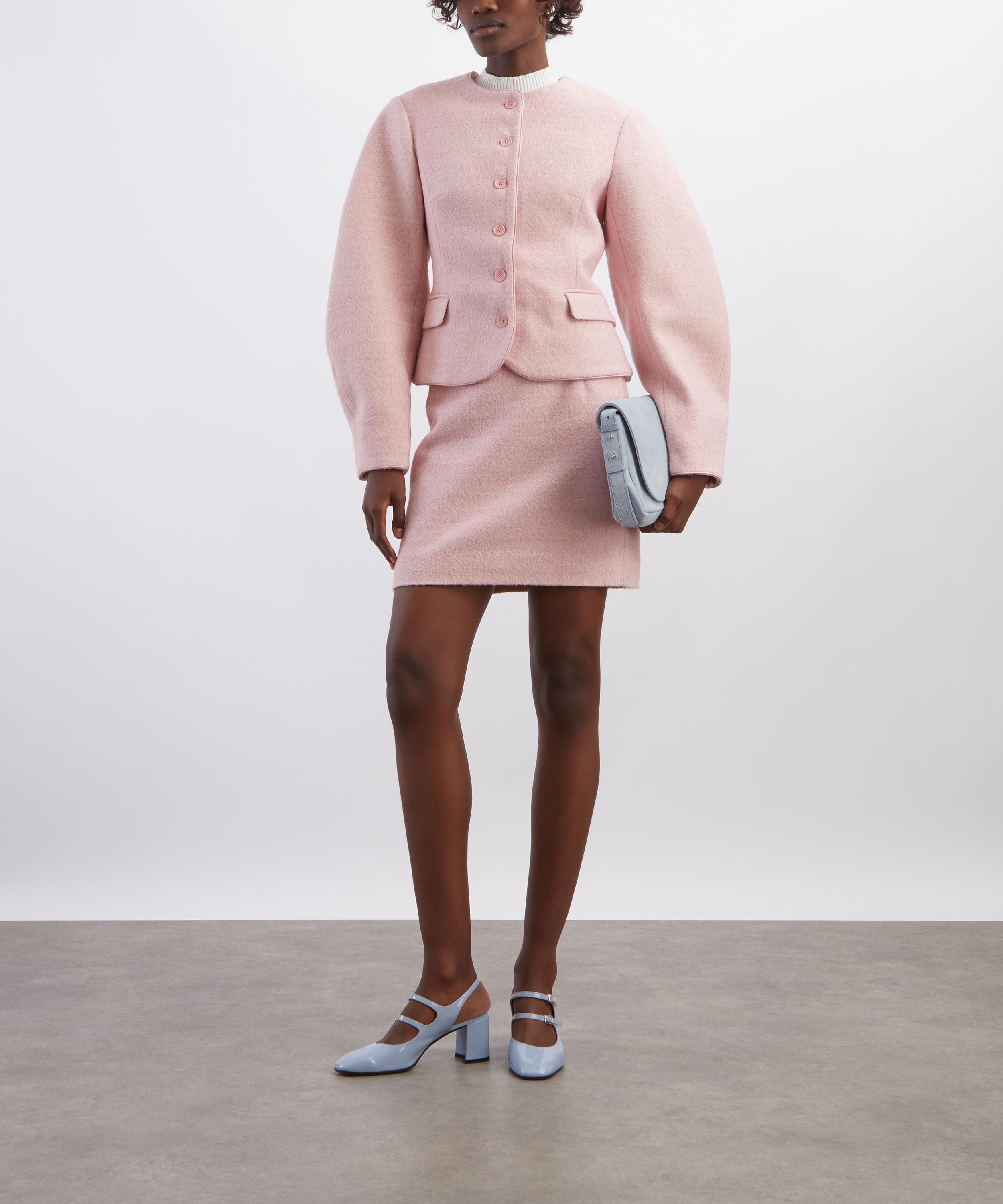 ROTATE Birger Christensen - Pink Boucl&eacute; Mini Skirt image number 1