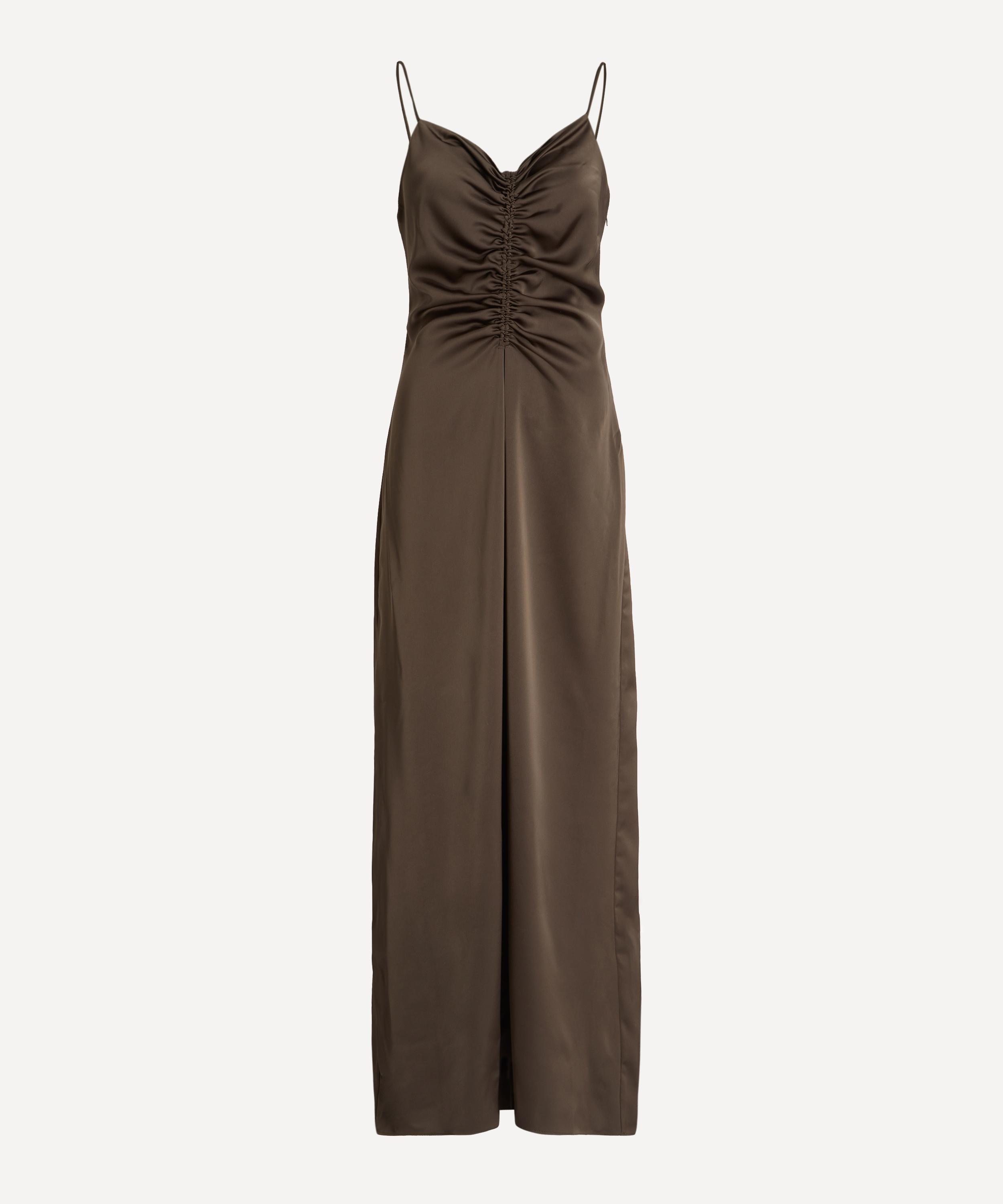 ROTATE Birger Christensen - Dark Green V-Neck Slip Dress image number 0