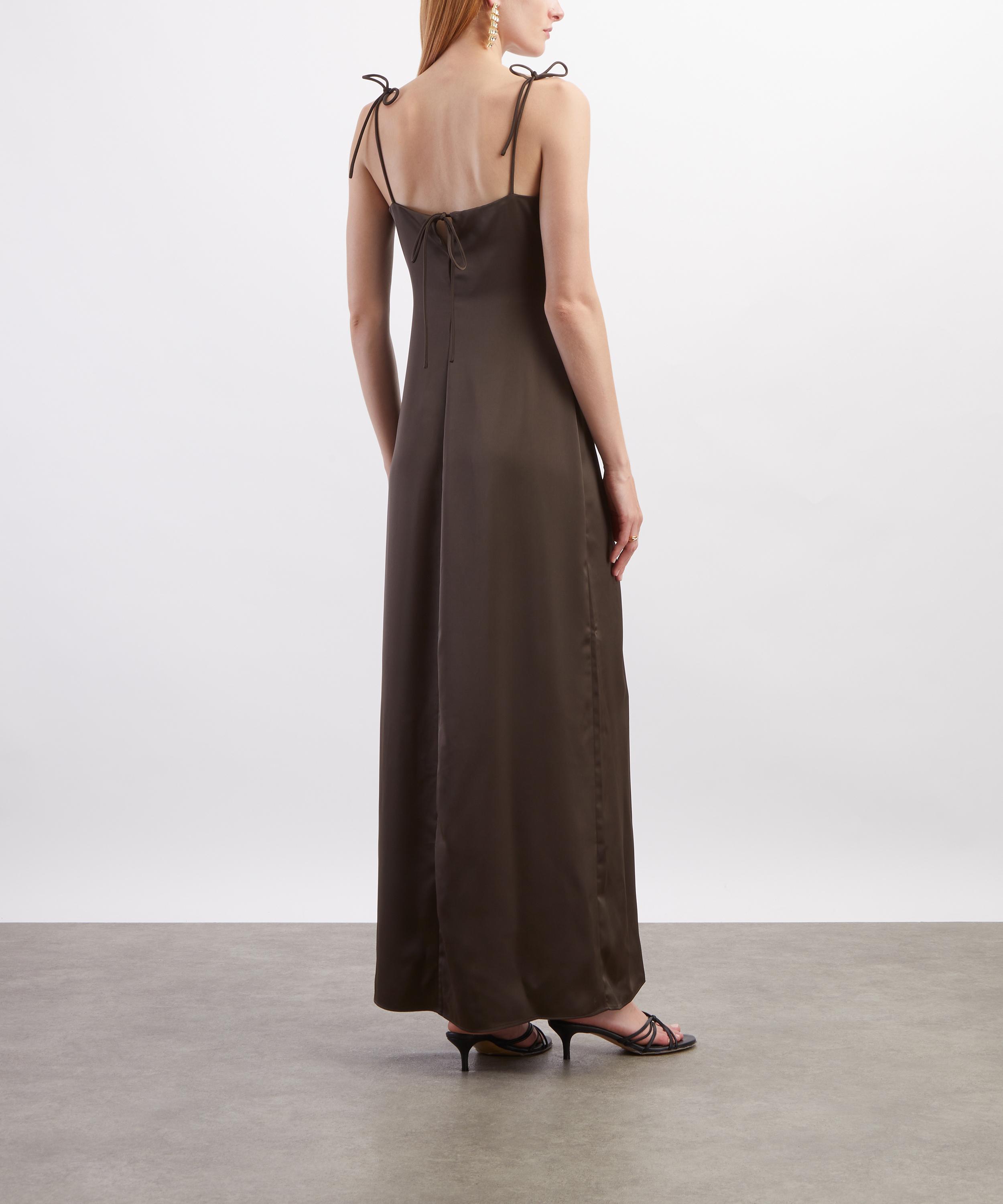 ROTATE Birger Christensen - Dark Green V-Neck Slip Dress image number 3