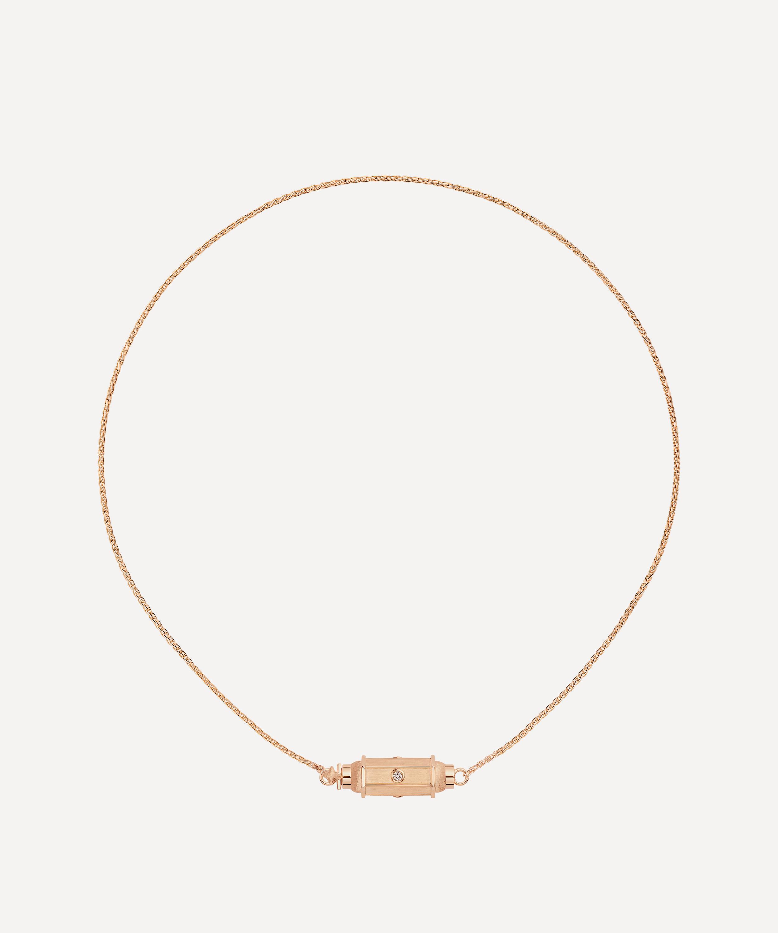 Marie Lichtenberg - 18ct Rose Gold Brown Diamond Micro Coco Locket Necklace