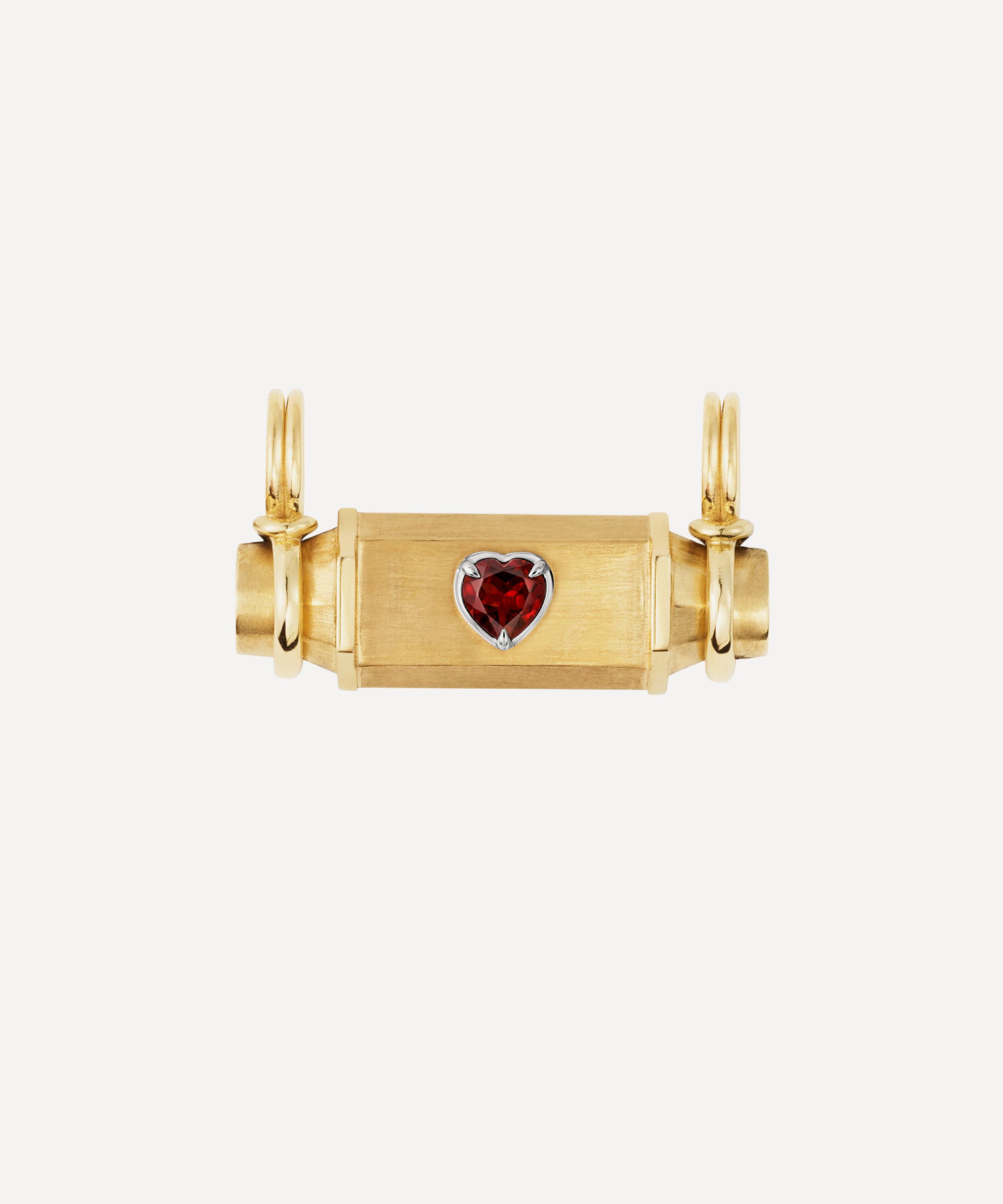 Marie Lichtenberg - 18ct Gold Garnet Heart Smash Locket Necklace image number 3