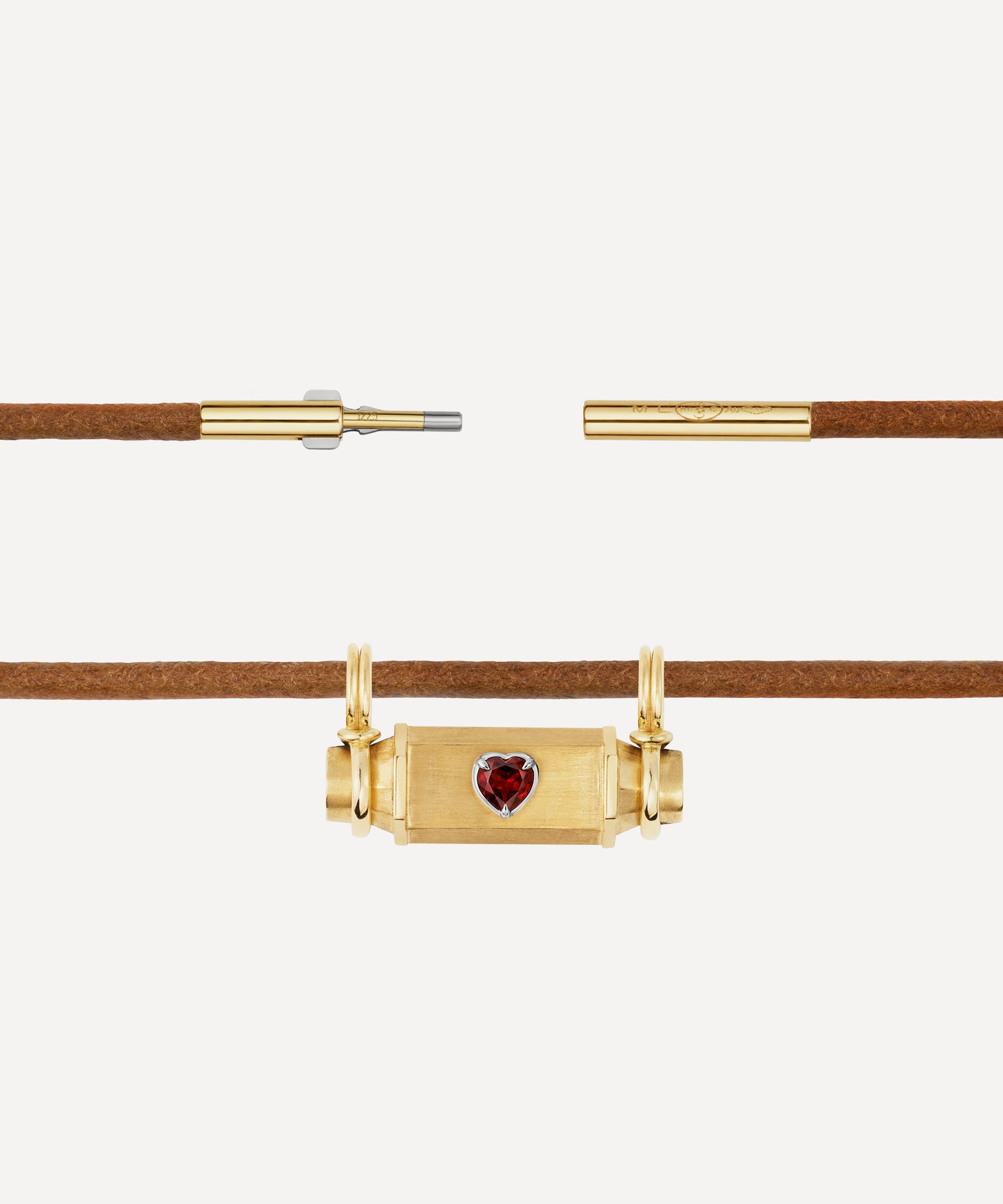 Marie Lichtenberg - 18ct Gold Garnet Heart Smash Locket Necklace image number 4