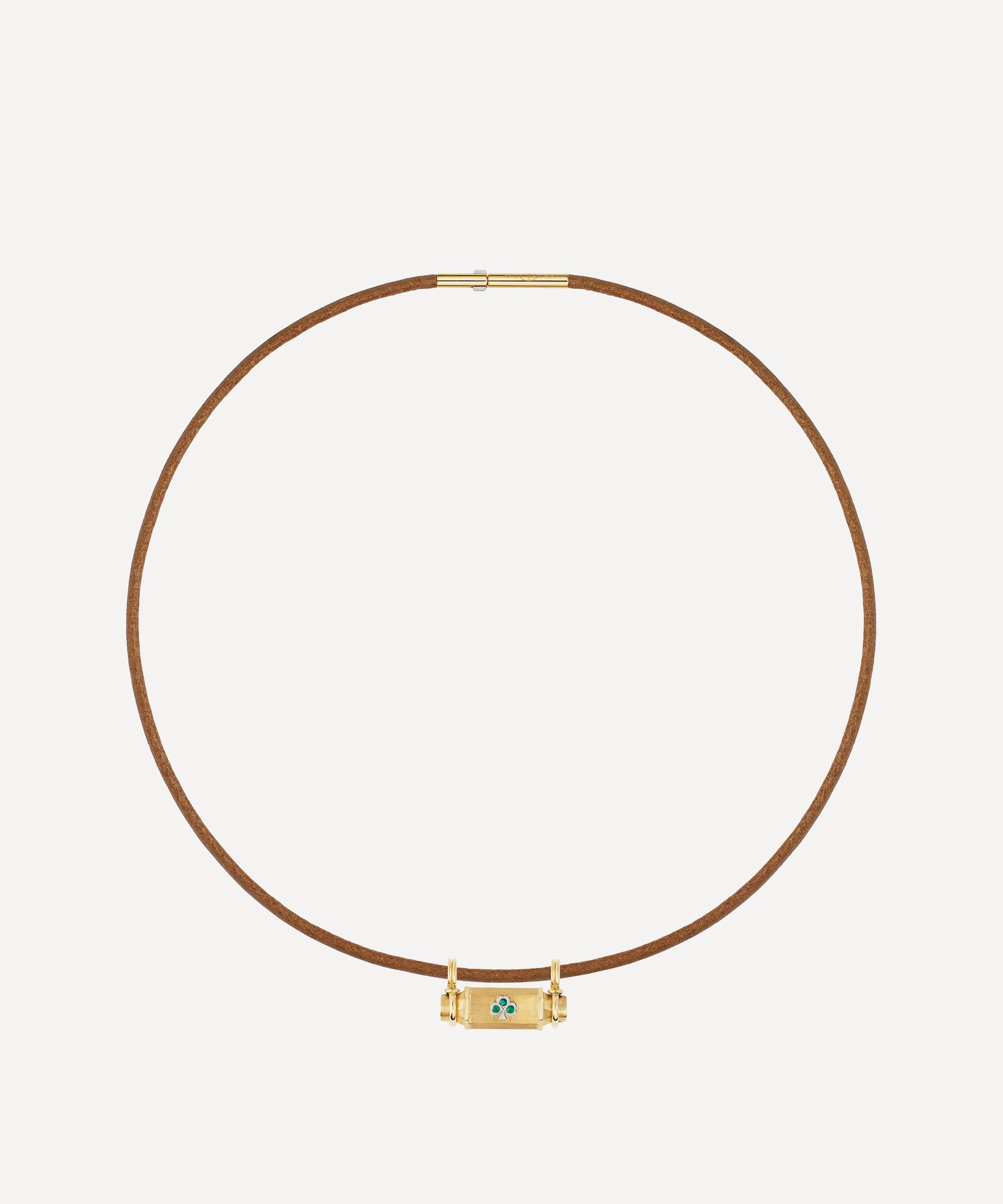 Marie Lichtenberg - 18ct Gold Emerald Clover Smash Locket Necklace image number 0