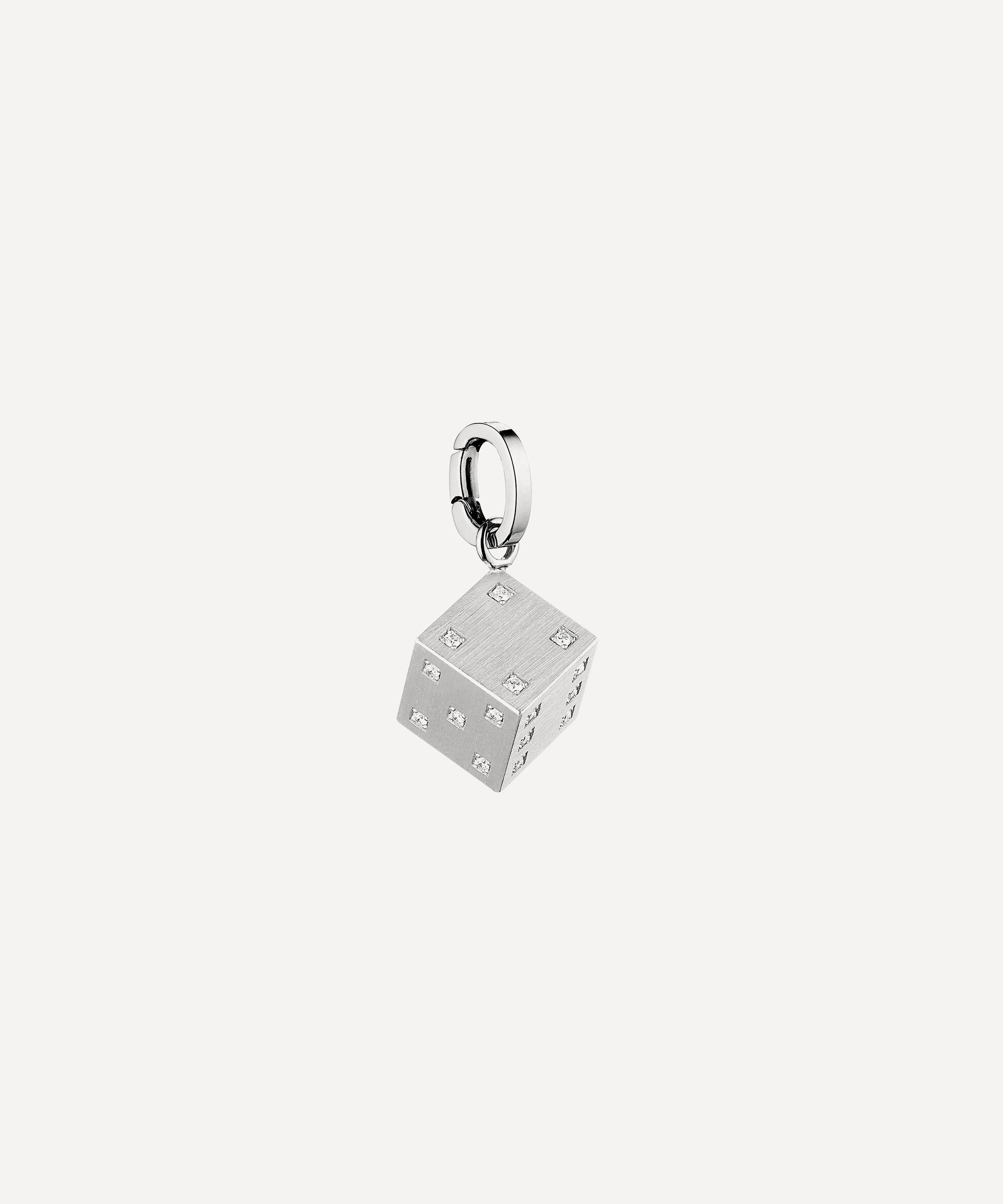 Marie Lichtenberg - 18ct White Gold Dado Diamond Dice Charm image number 1